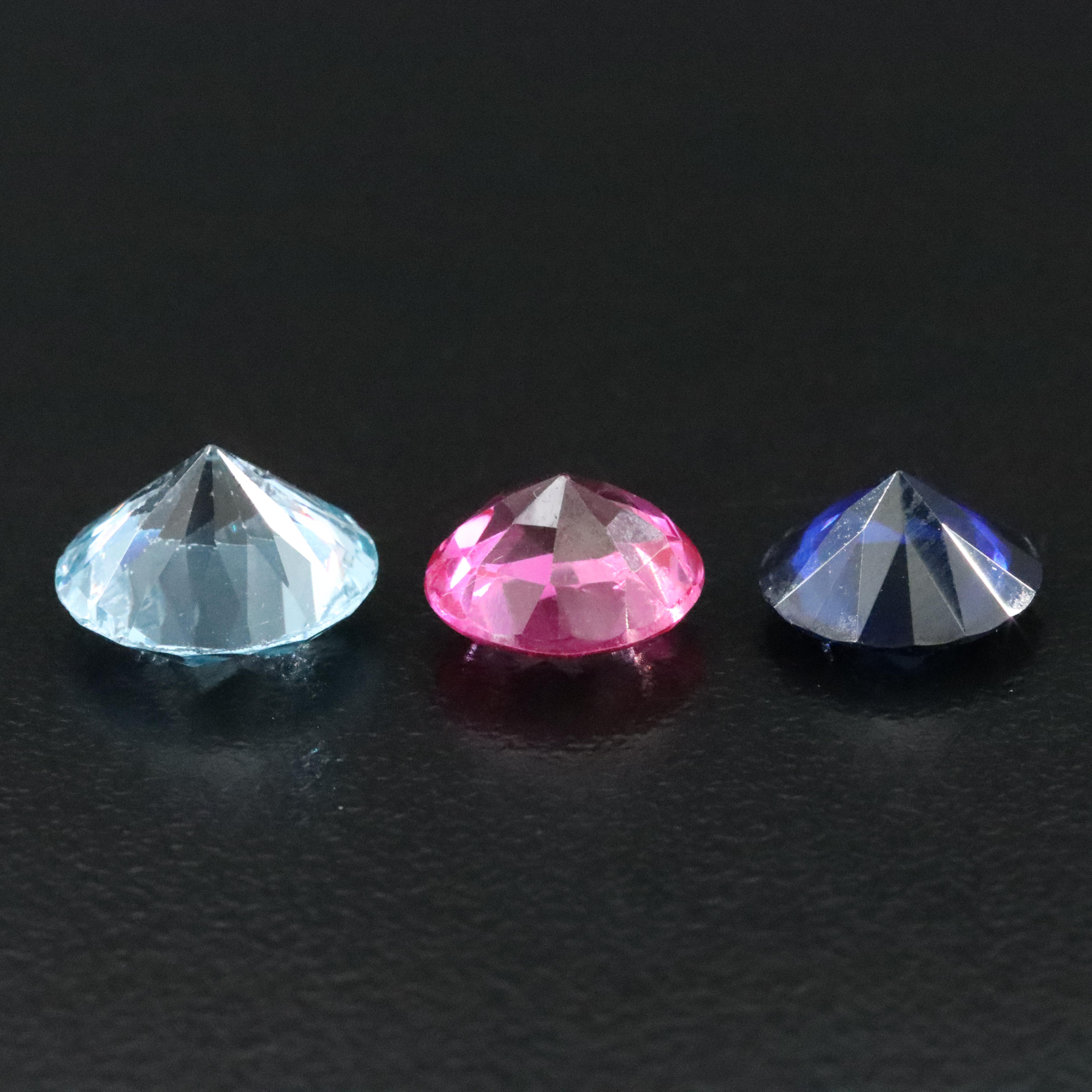 Loose 9.80 CTW Lab Grown Ruby, Lab Grown Sapphire and Topaz