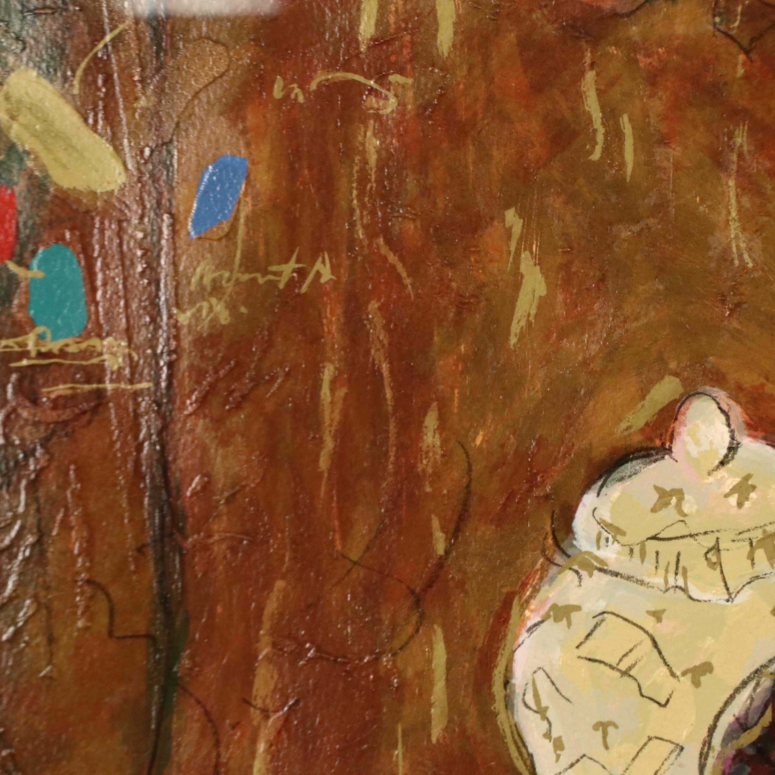 Roy Fairchild Woodard Serigraph "Red Flowers," Circa 1990