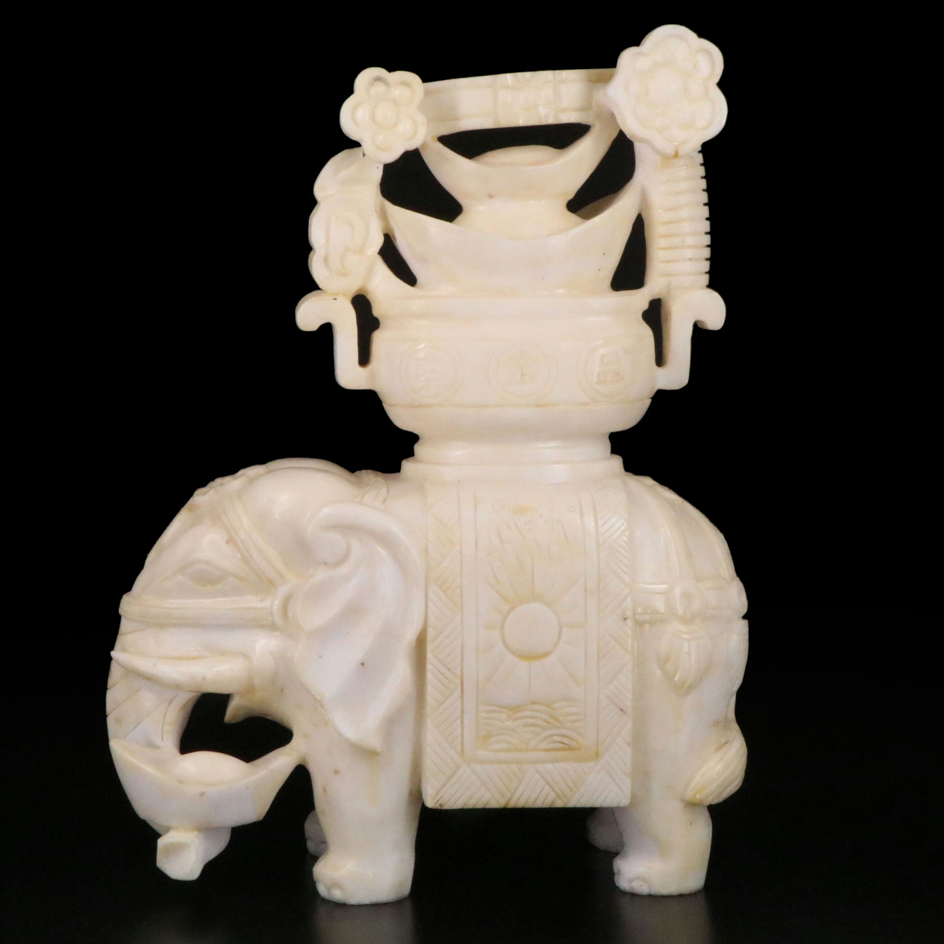 Chinese Carved Stone Elephant