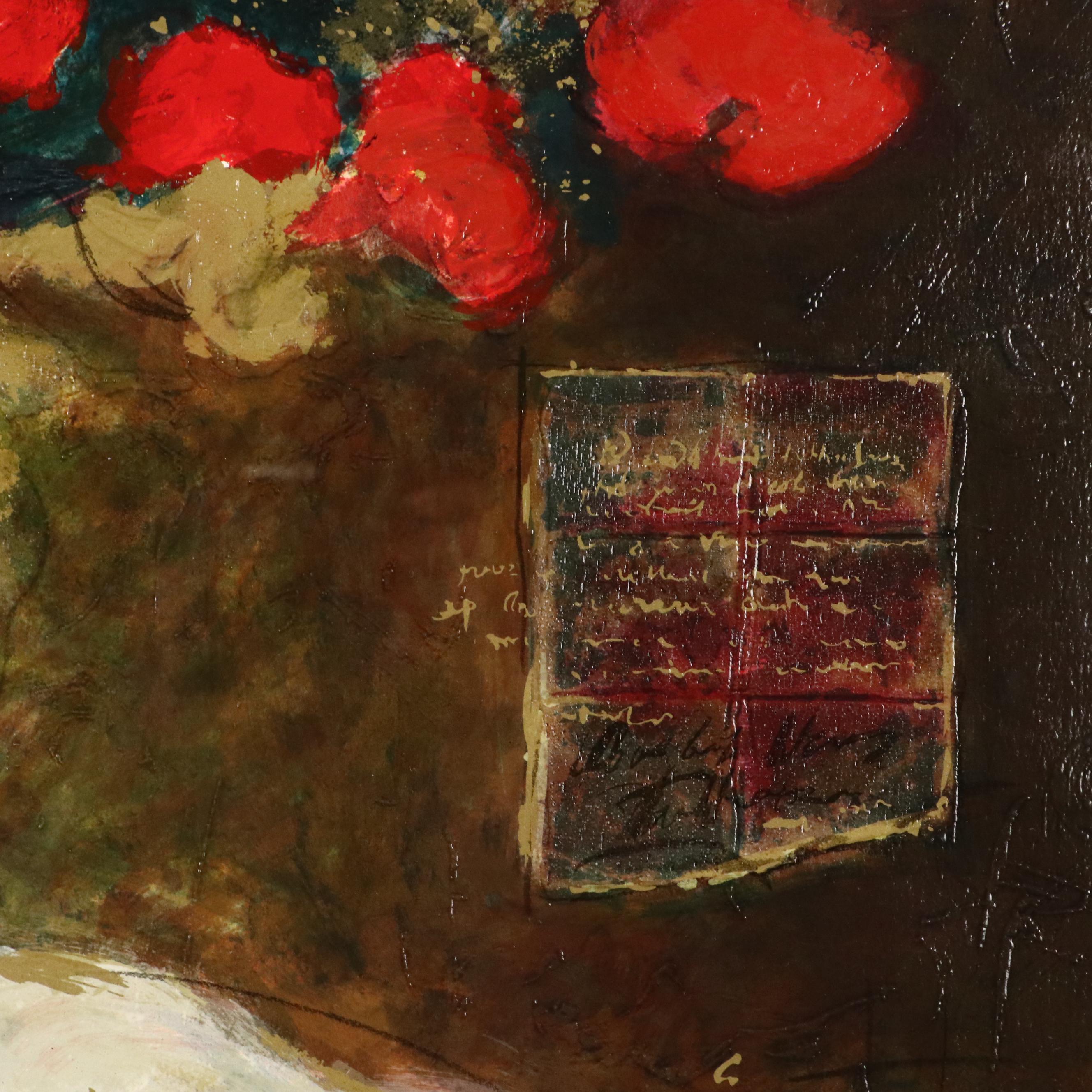 Roy Fairchild Woodard Serigraph "Red Flowers," Circa 1990