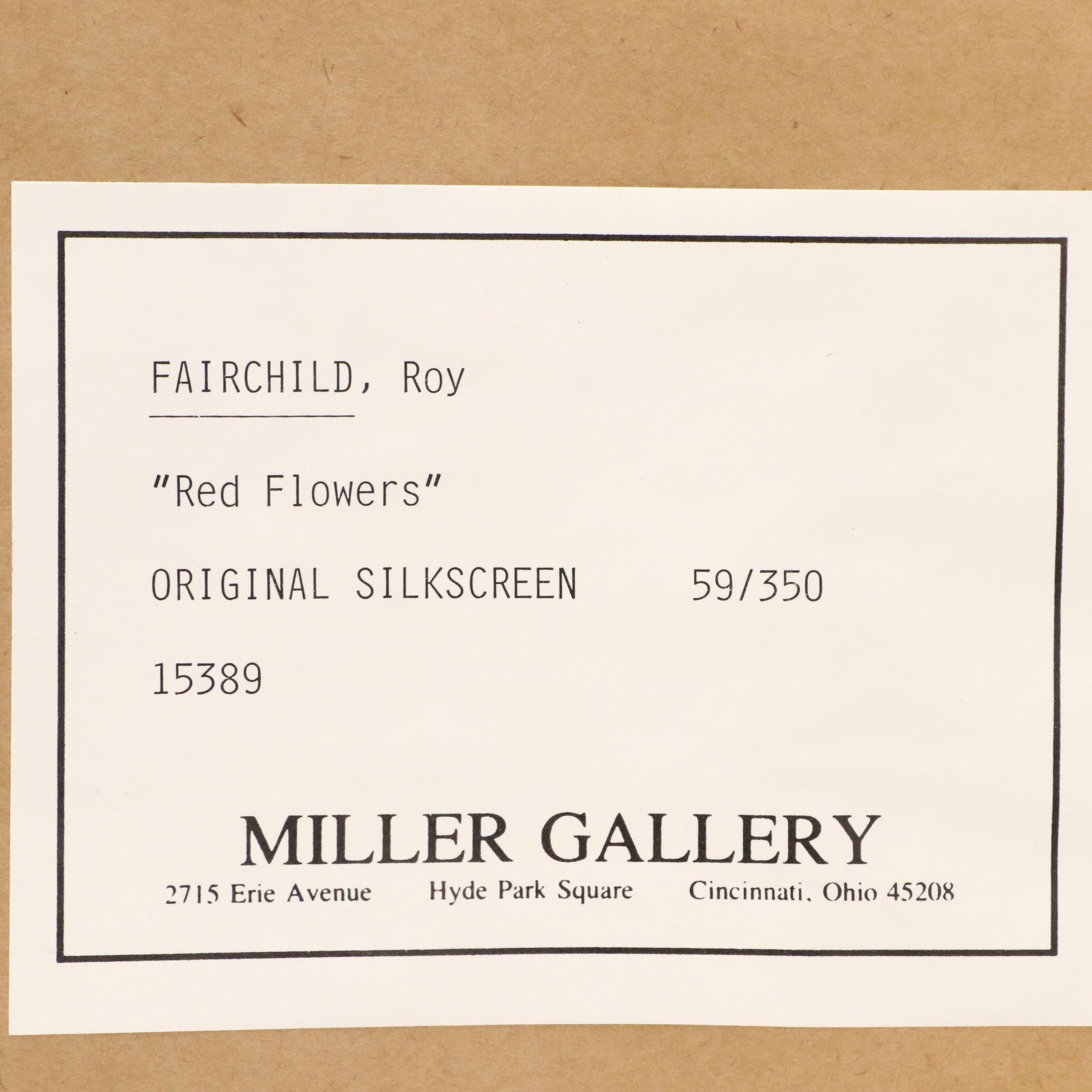 Roy Fairchild Woodard Serigraph "Red Flowers," Circa 1990