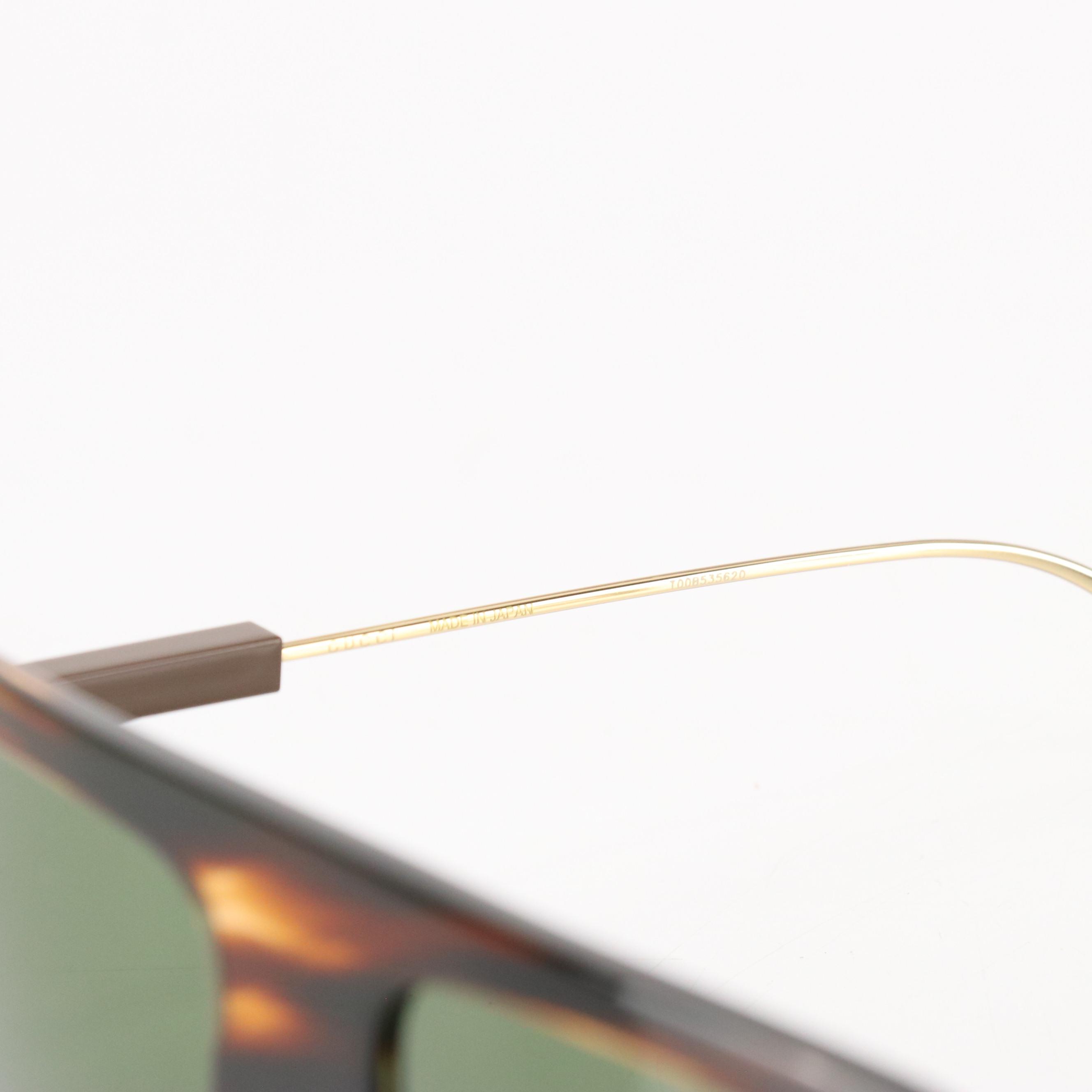 Gucci GG1309S 007 Green Lens Havana Sunglasses in Case