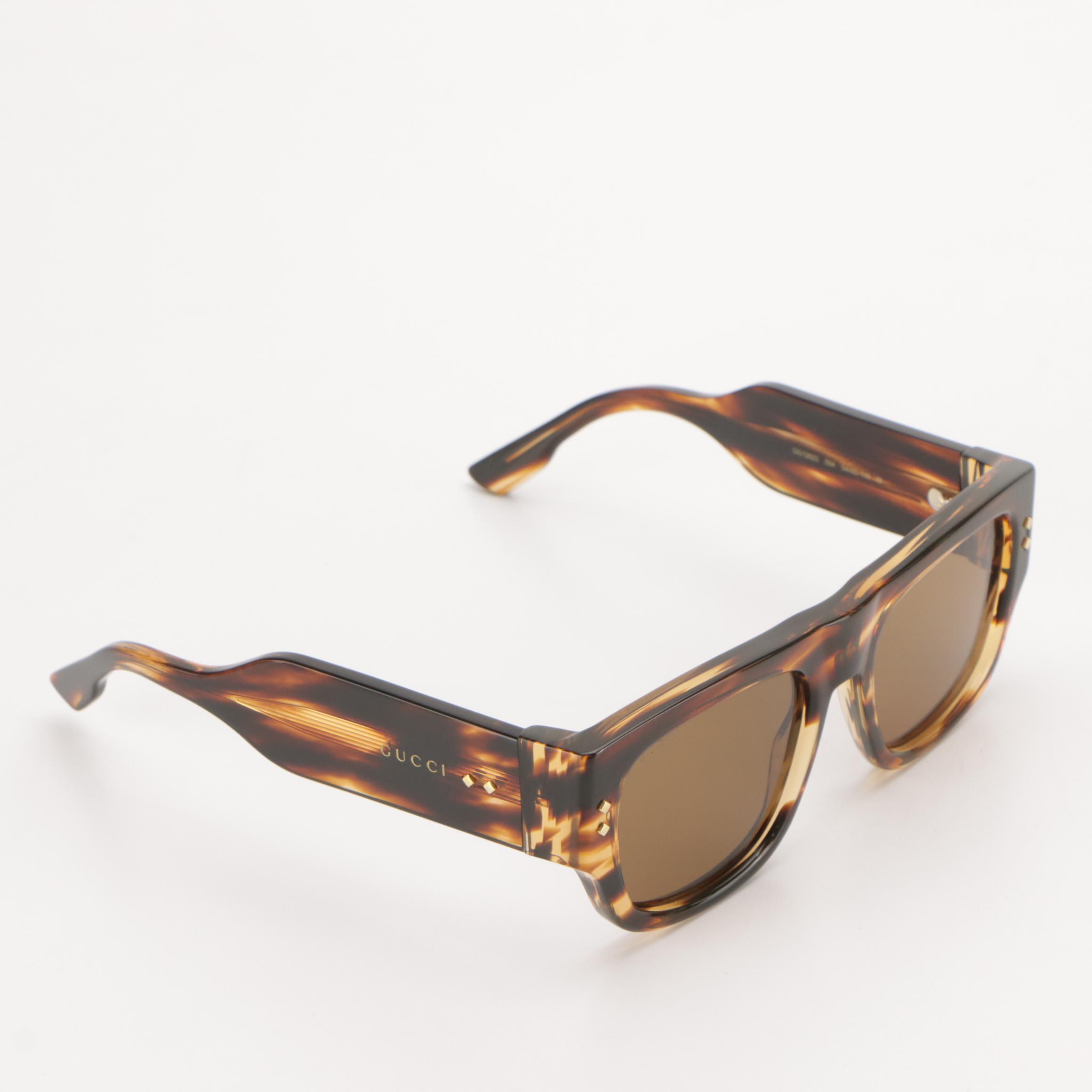 Gucci GG1262S Square Brown Havana Sunglasses with Case