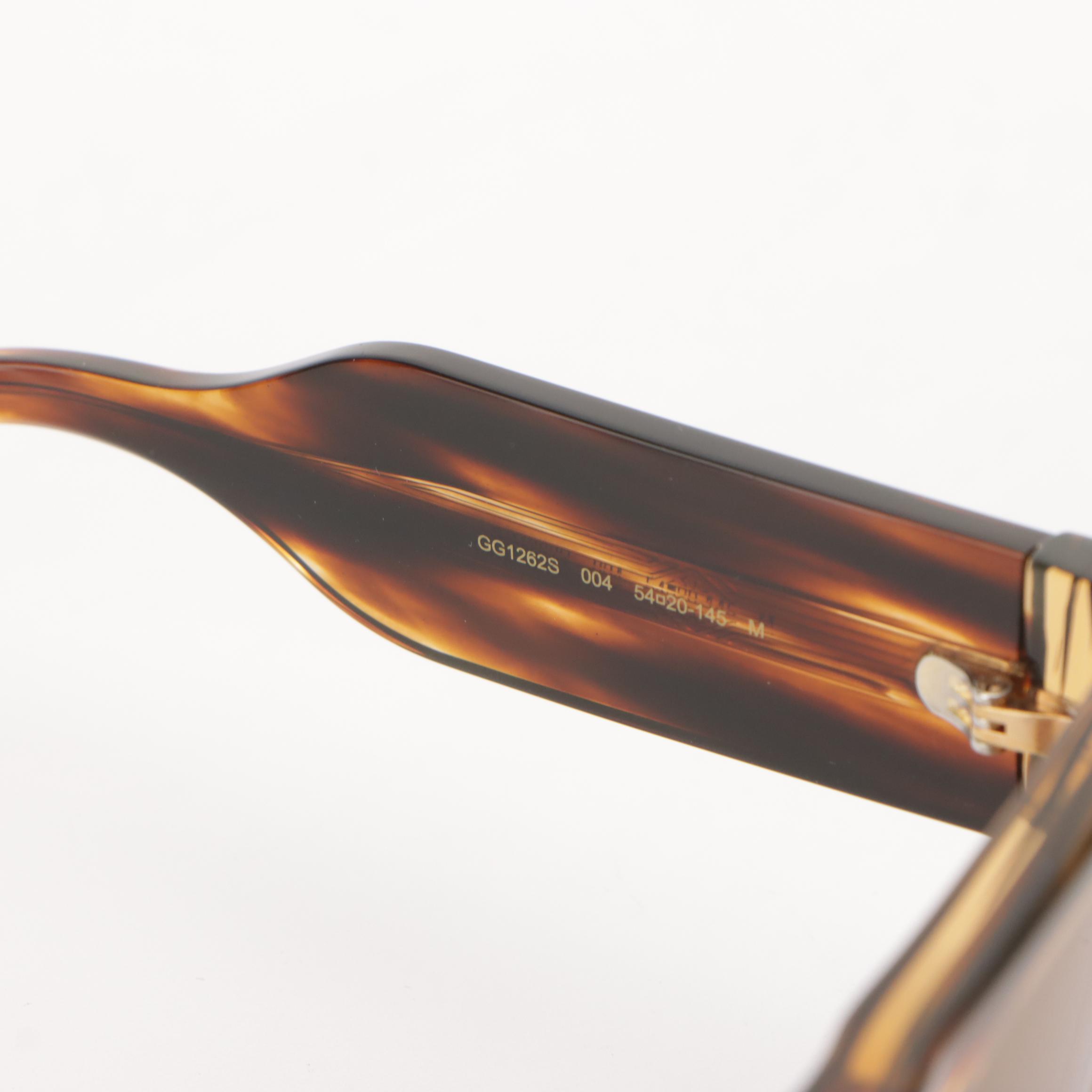 Gucci GG1262S Square Brown Havana Sunglasses with Case