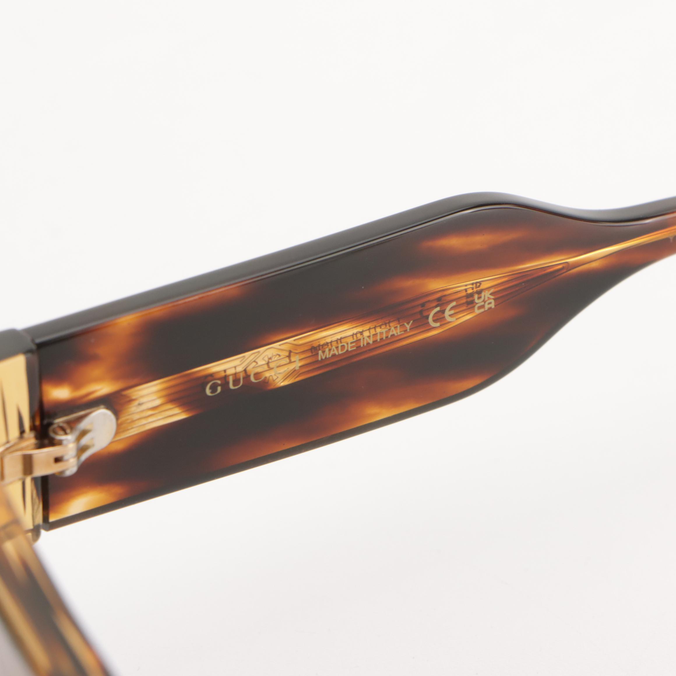 Gucci GG1262S Square Brown Havana Sunglasses with Case