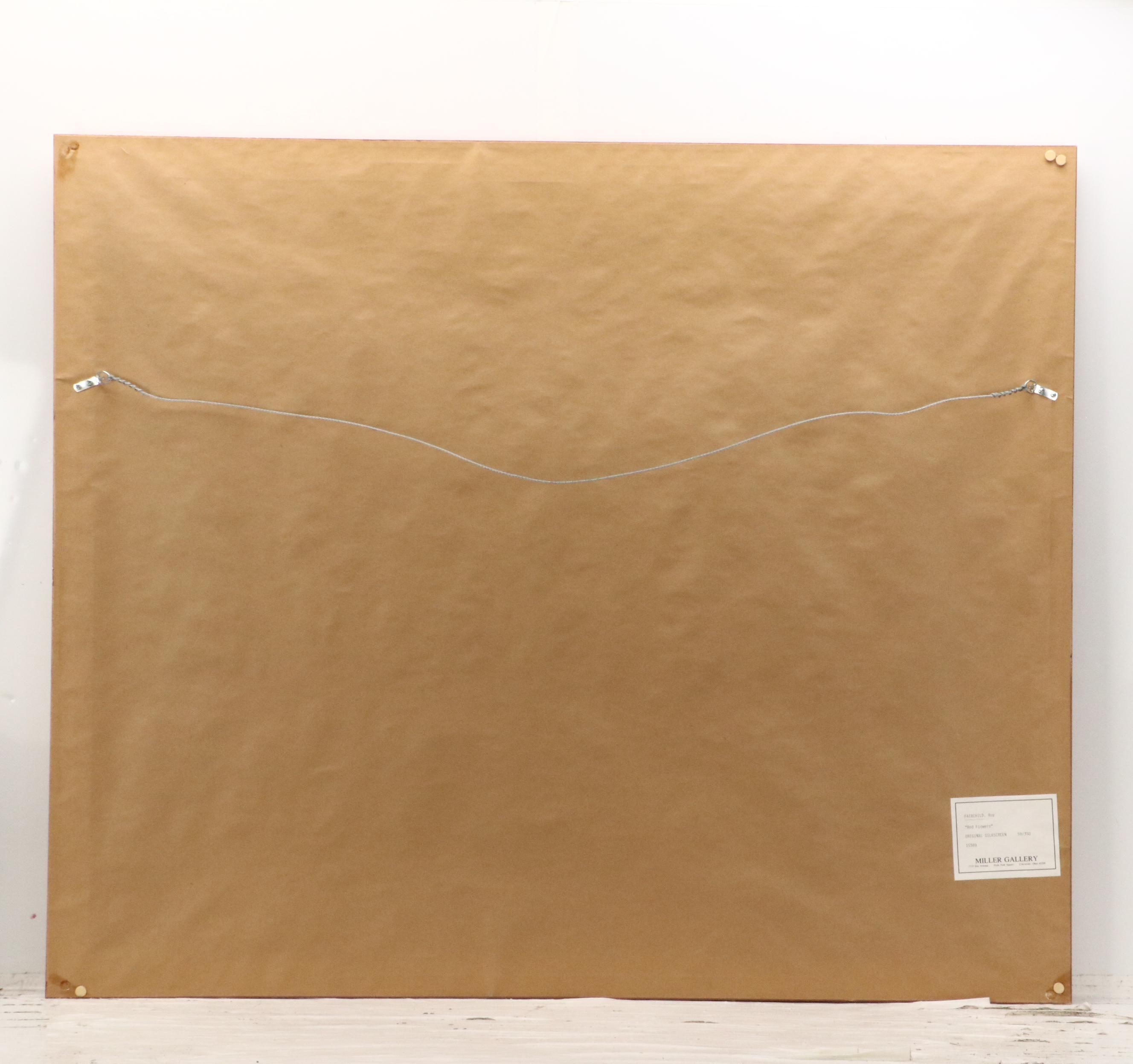 Roy Fairchild Woodard Serigraph "Red Flowers," Circa 1990