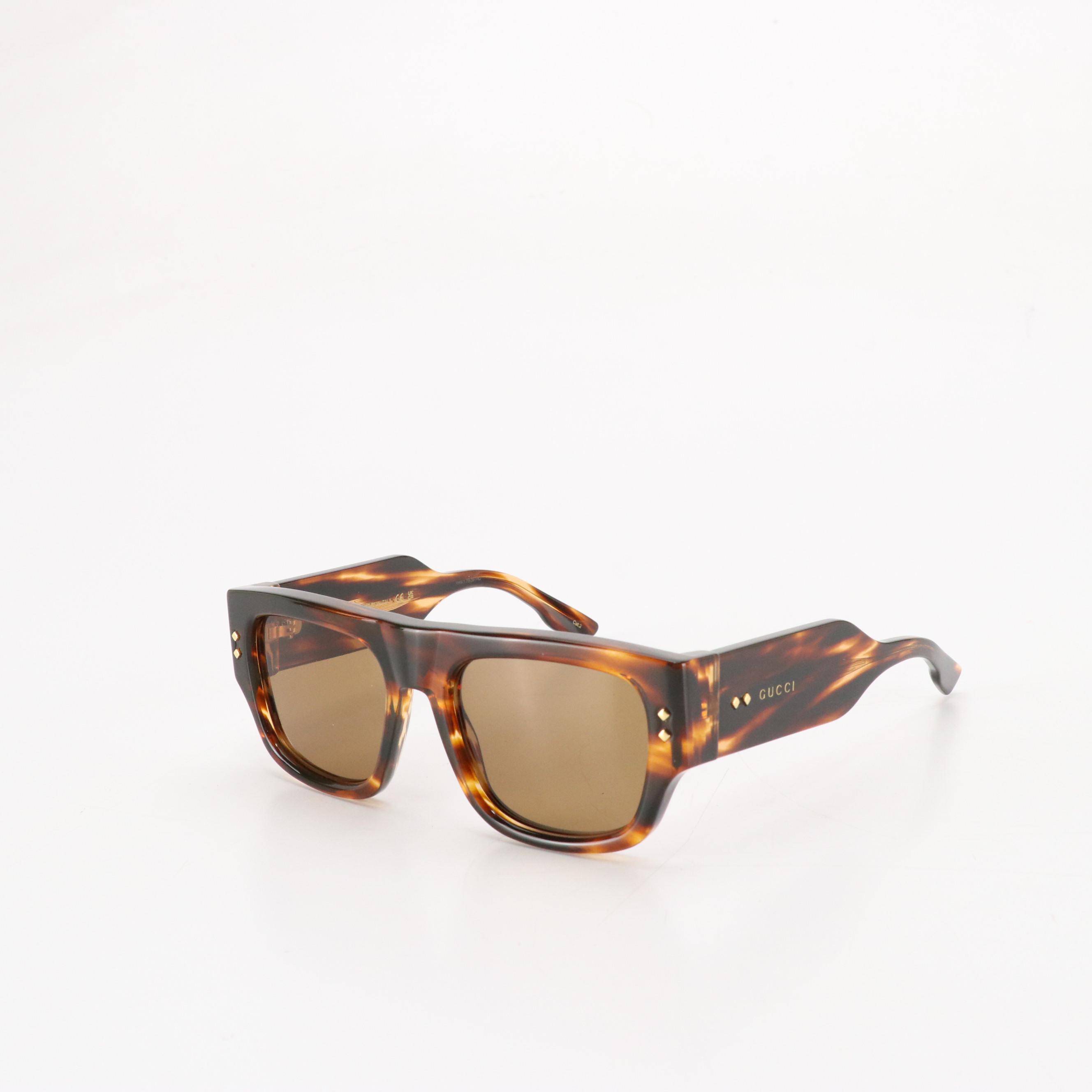 Gucci GG1311S Grey Ruthenium Aviator Sunglasses with Case