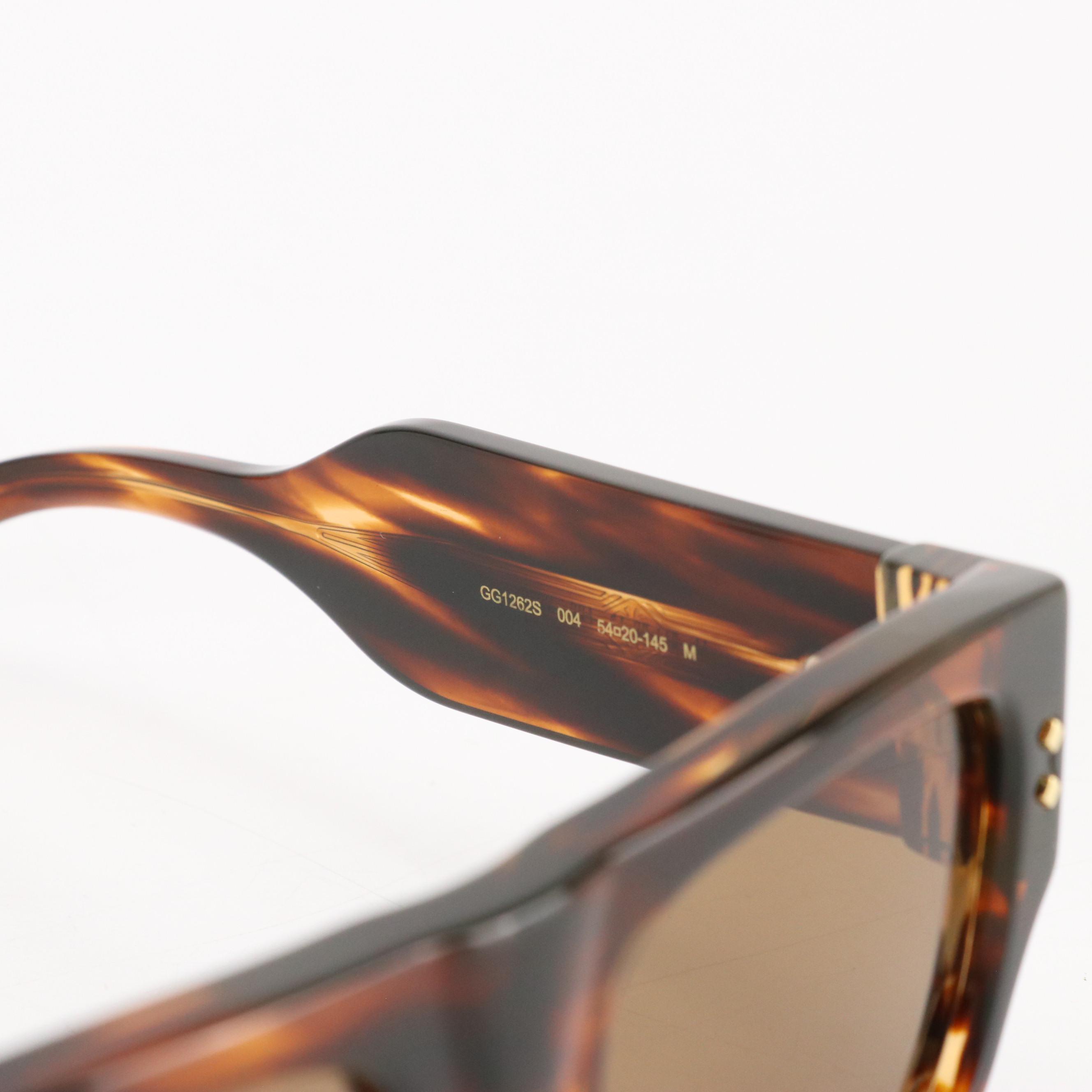 Gucci GG1311S Grey Ruthenium Aviator Sunglasses with Case