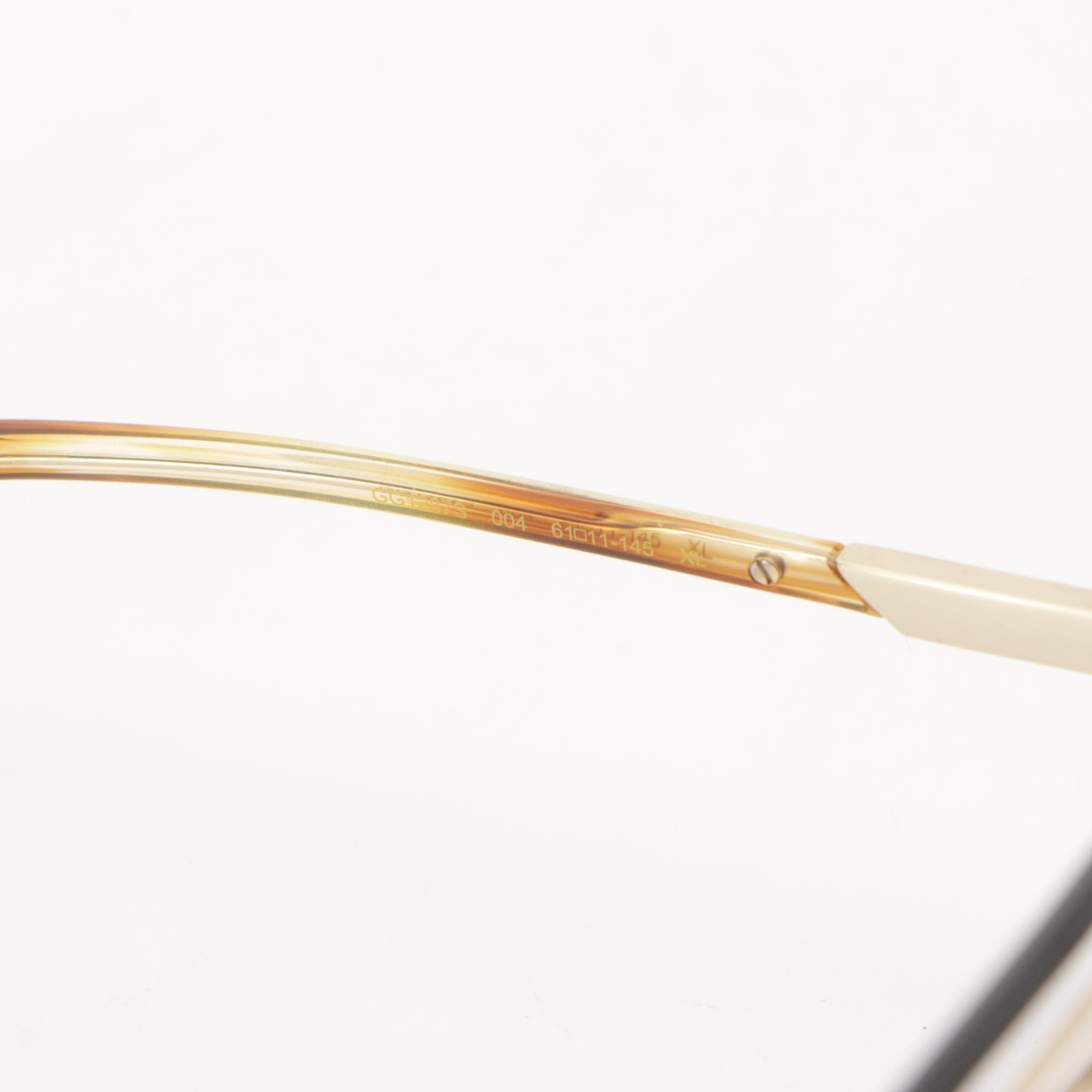 Gucci GG1287S 004 Gold Tone Aviator Sunglasses, With Case