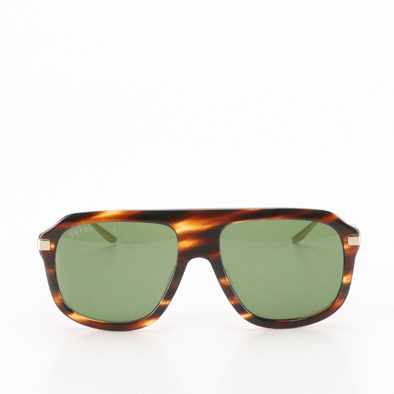 Gucci GG1309S 007 Green Lens Havana Sunglasses in Case