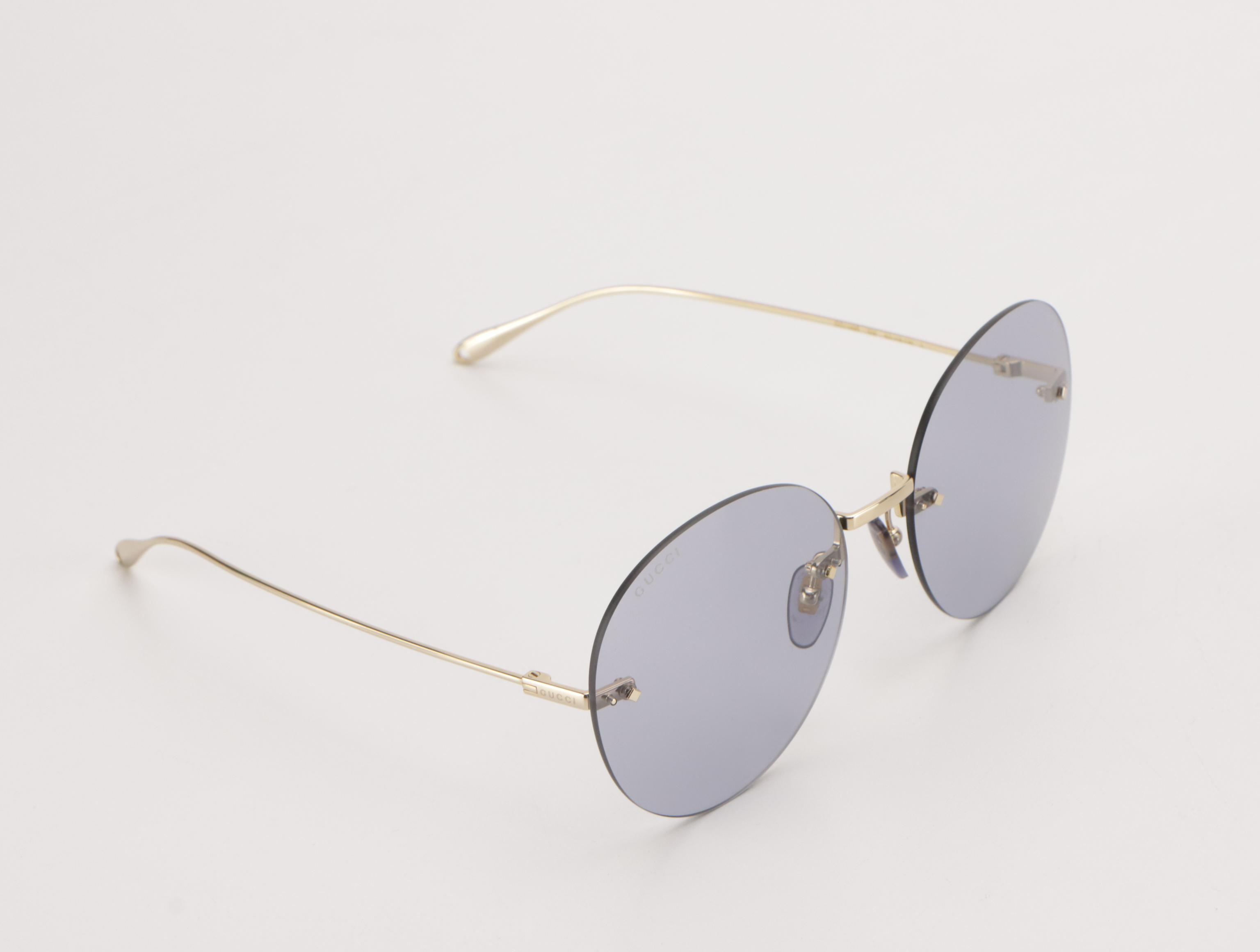 Gucci GG1149S 006 Round Rimless Violet Lens Sunglasses in Case