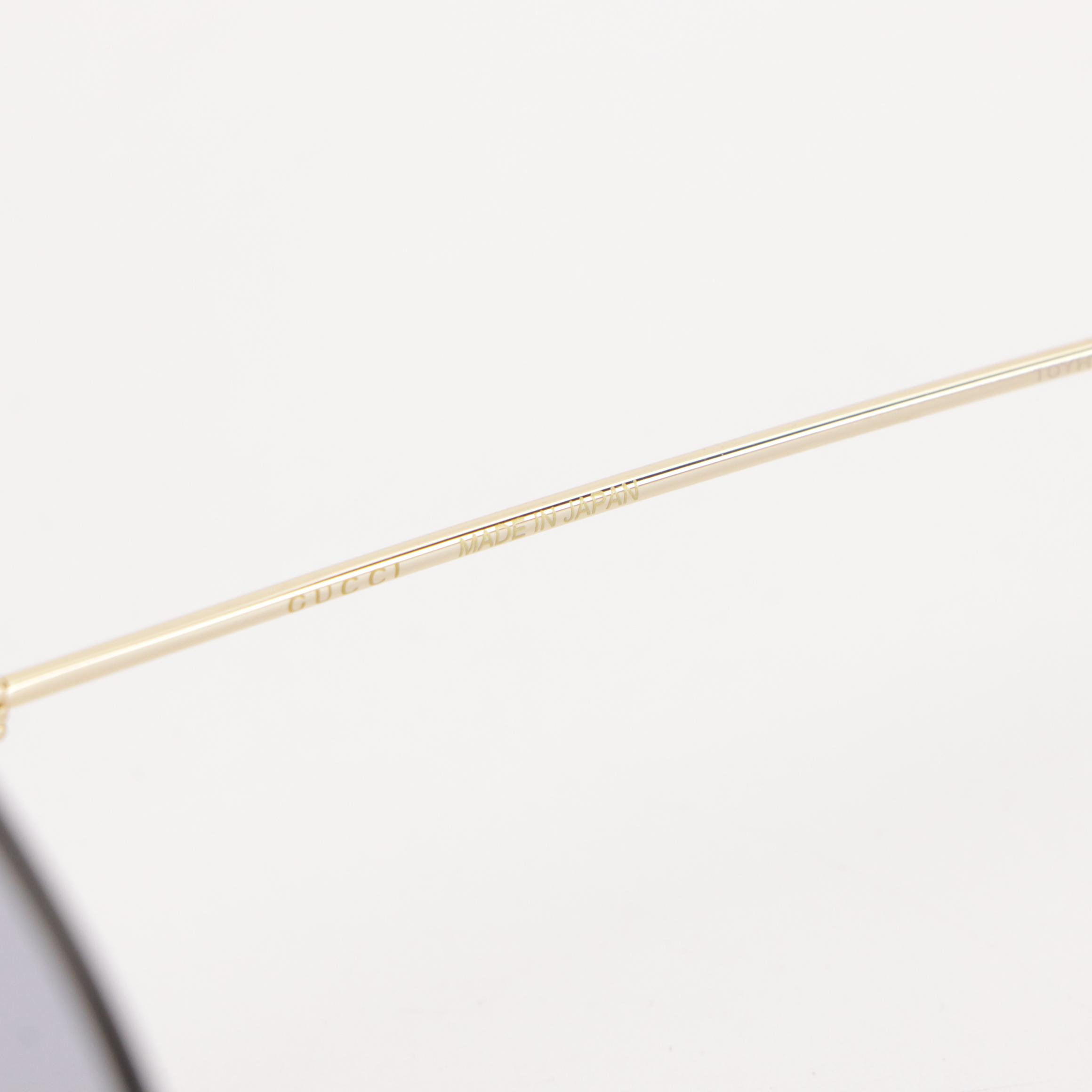 Gucci GG1149S 006 Round Rimless Violet Lens Sunglasses in Case