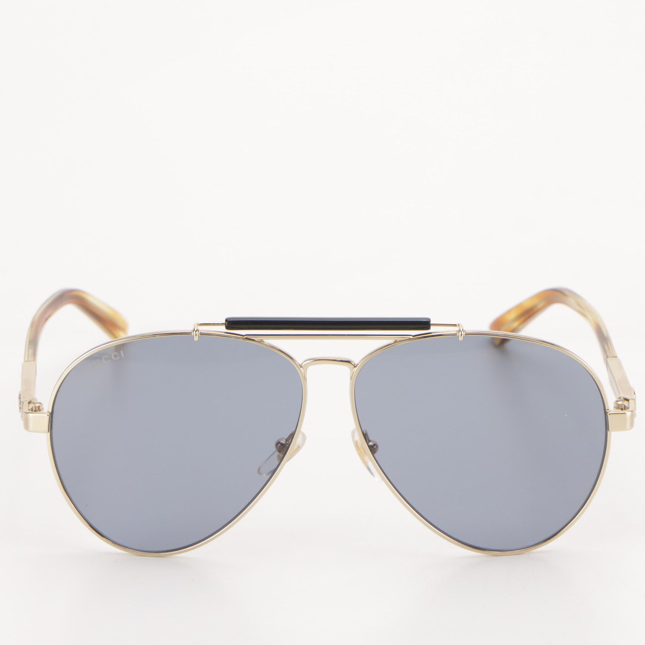 Gucci GG1287S 004 Gold Tone Aviator Sunglasses, With Case