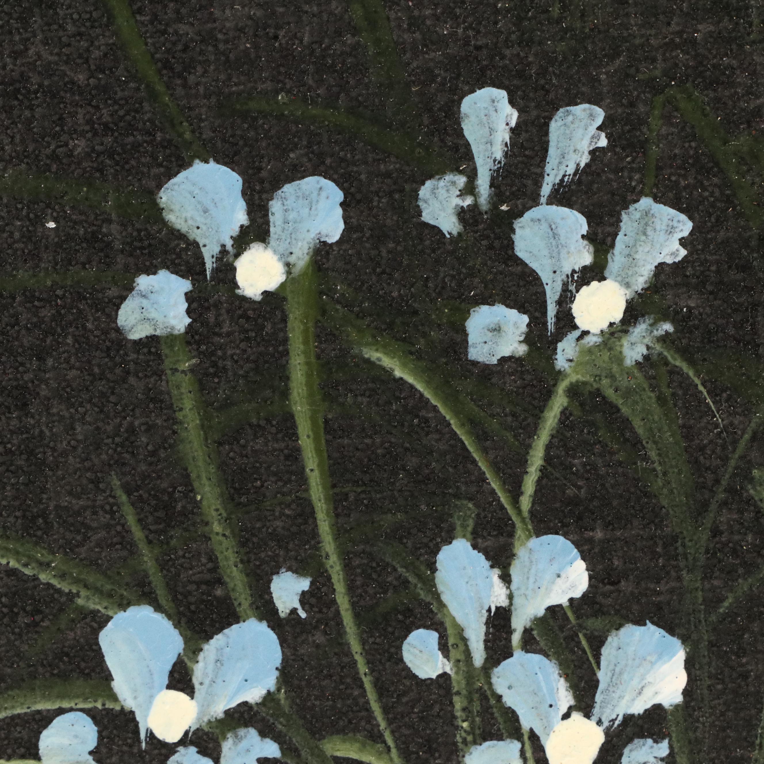 East Asian Acrylic Paintings of Women Wandering Amidst Flowers, 20th Century