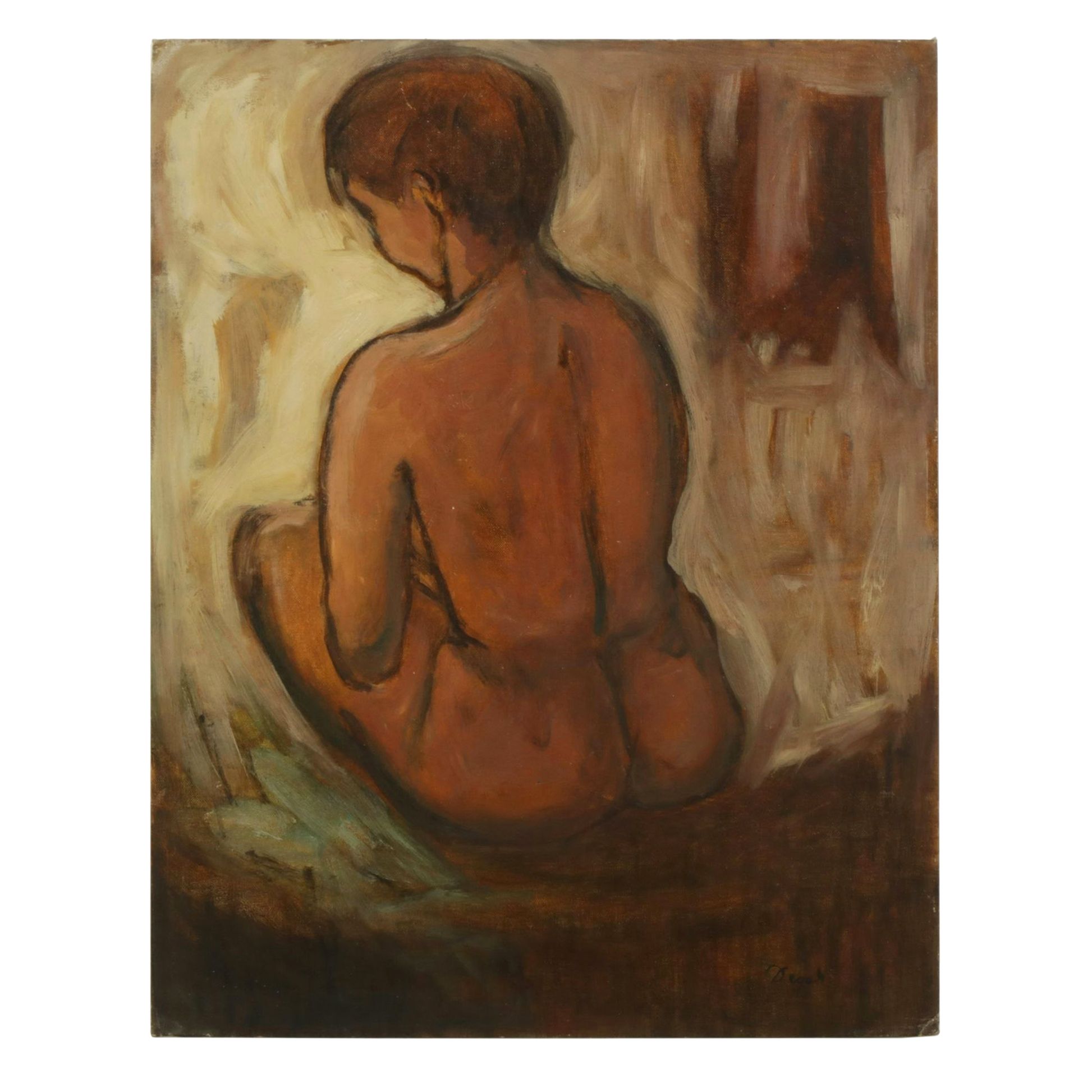 Nude Modern Oil Painting, Mid to Late 20th Century