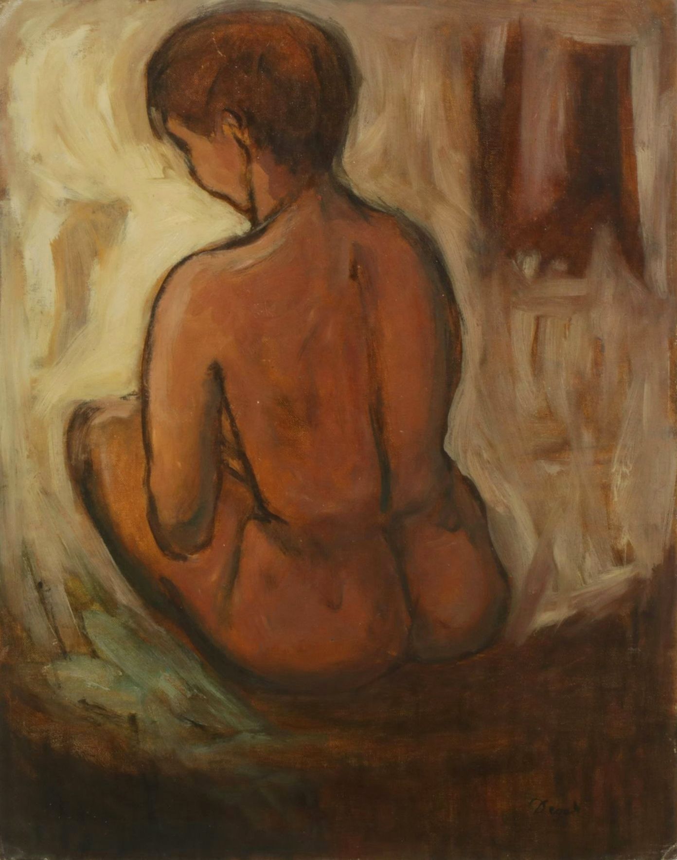 Nude Modern Oil Painting, Mid to Late 20th Century