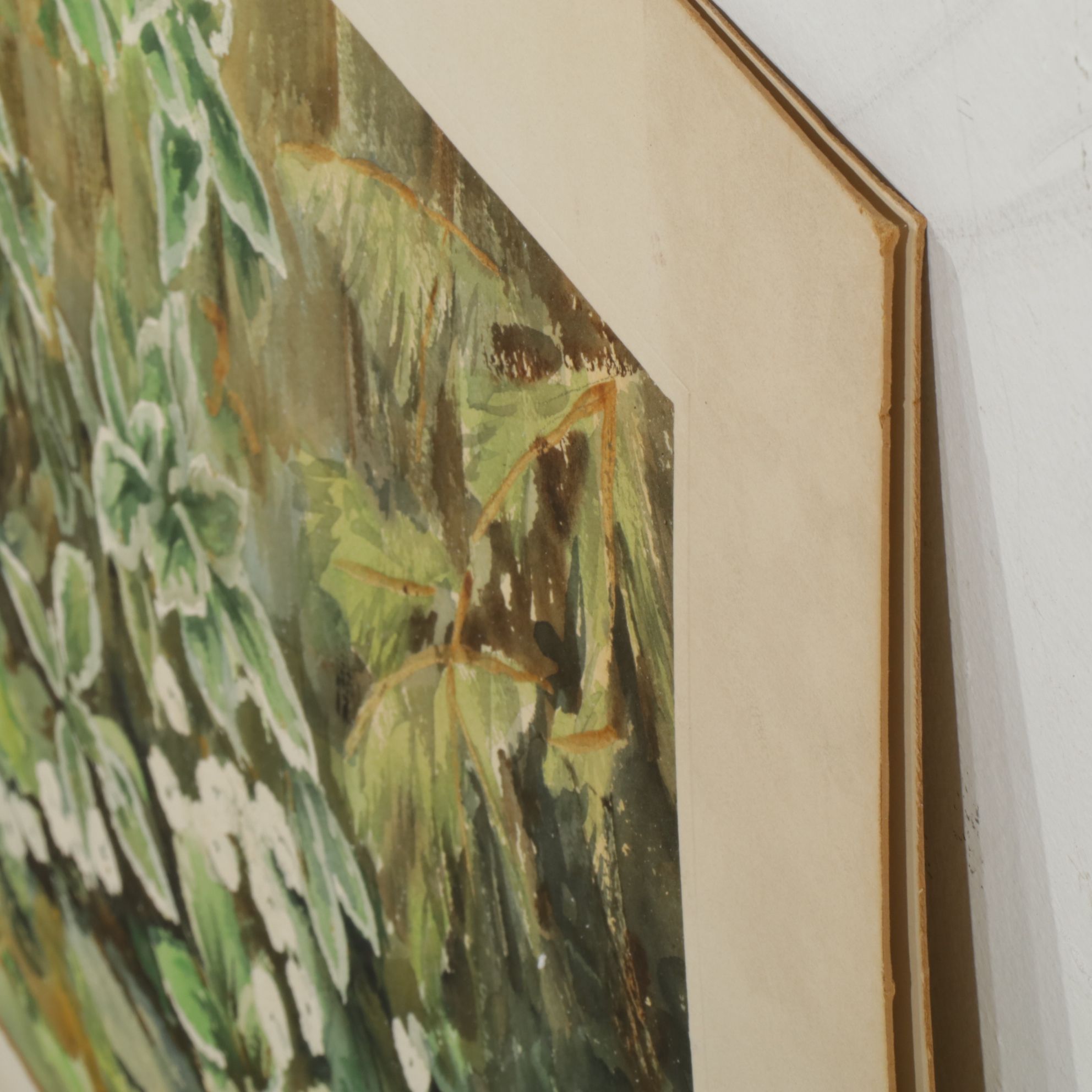 Botanical Still Life Watercolor Painting of Wild Garden Flora, 1974