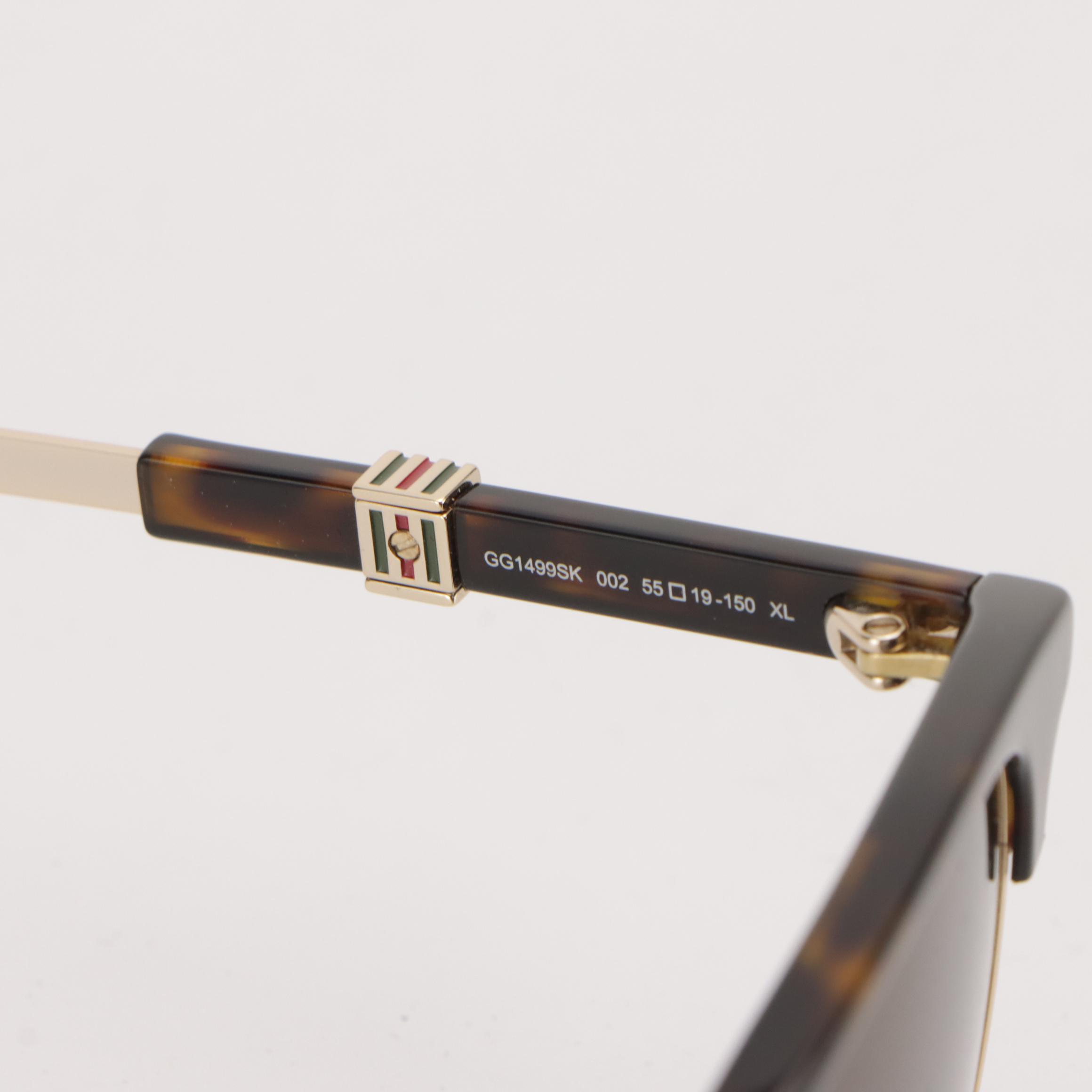 Gucci GG1499SK 002 Square Havana Sunglasses in Case