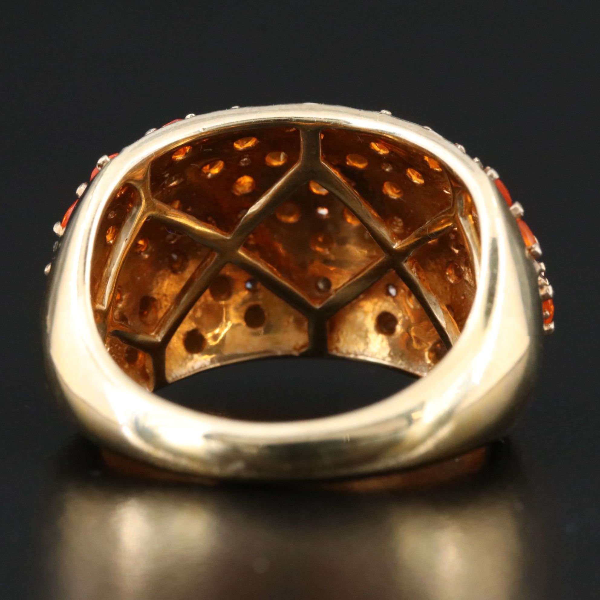 Sterling Fire Opal and Diamond Ring