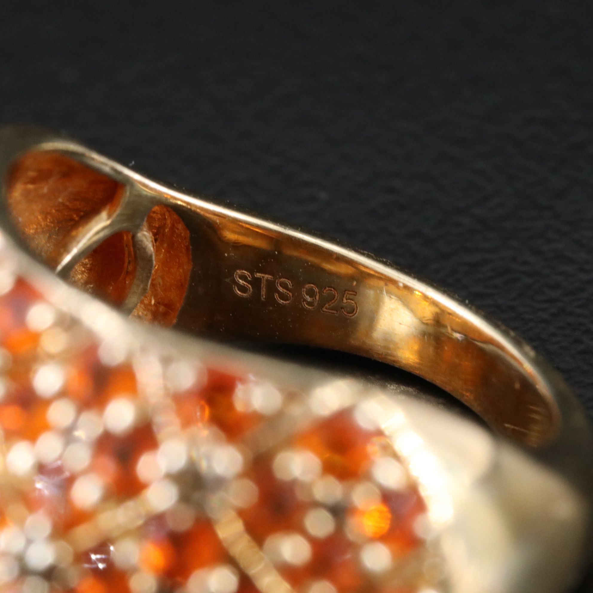 Sterling Fire Opal and Diamond Ring
