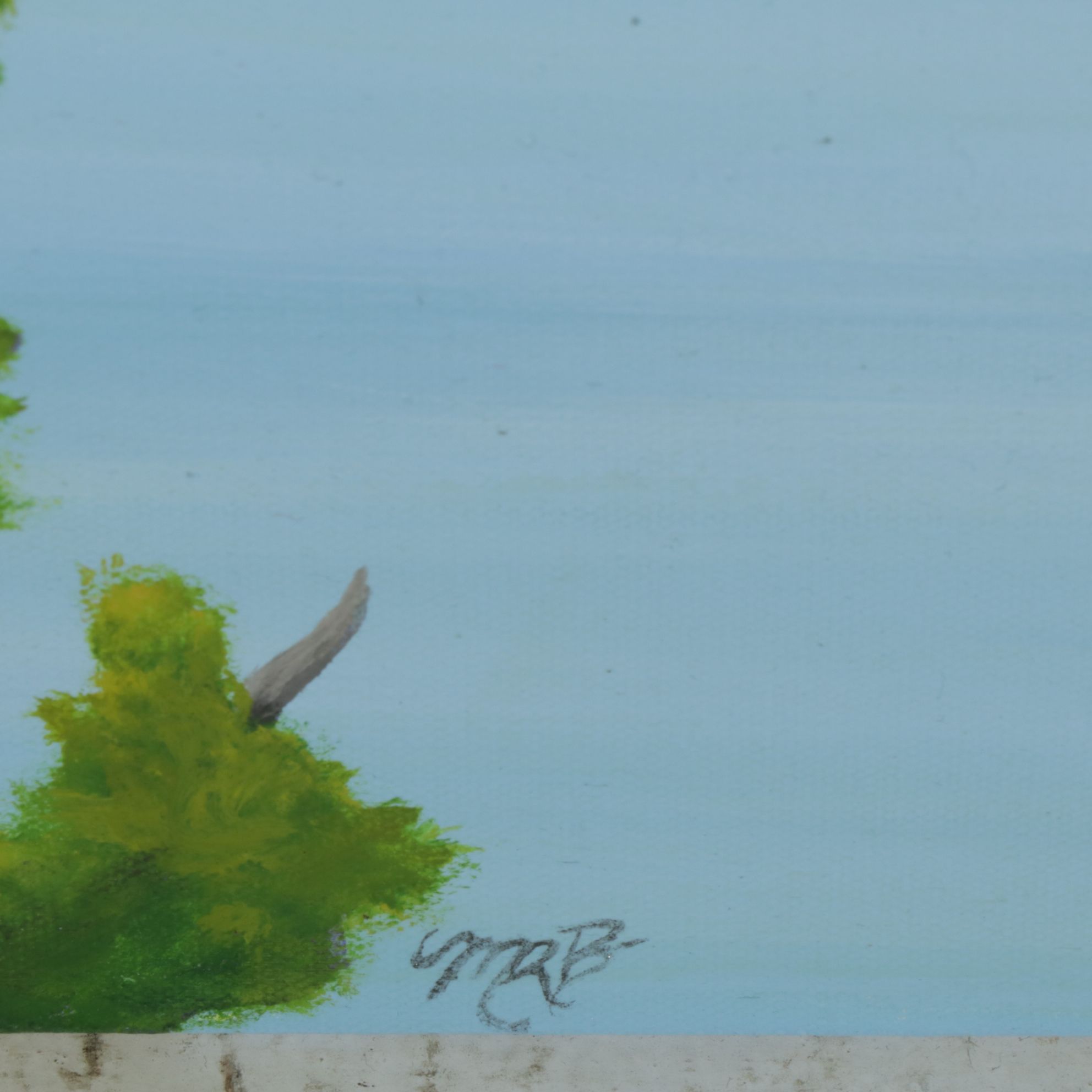 Hyper-Realistic Acrylic Painting of Tree Top and Branches, Early 21st Century