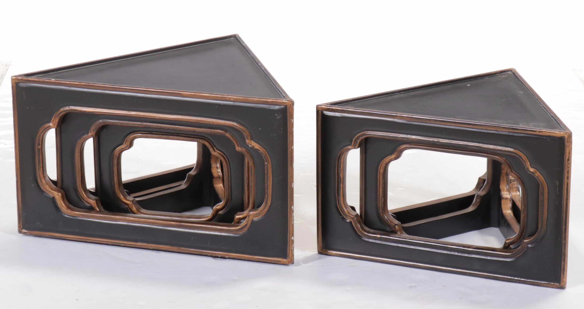 Set of Five Interlude Home Inc. Chinese Lacquered Plant Stands