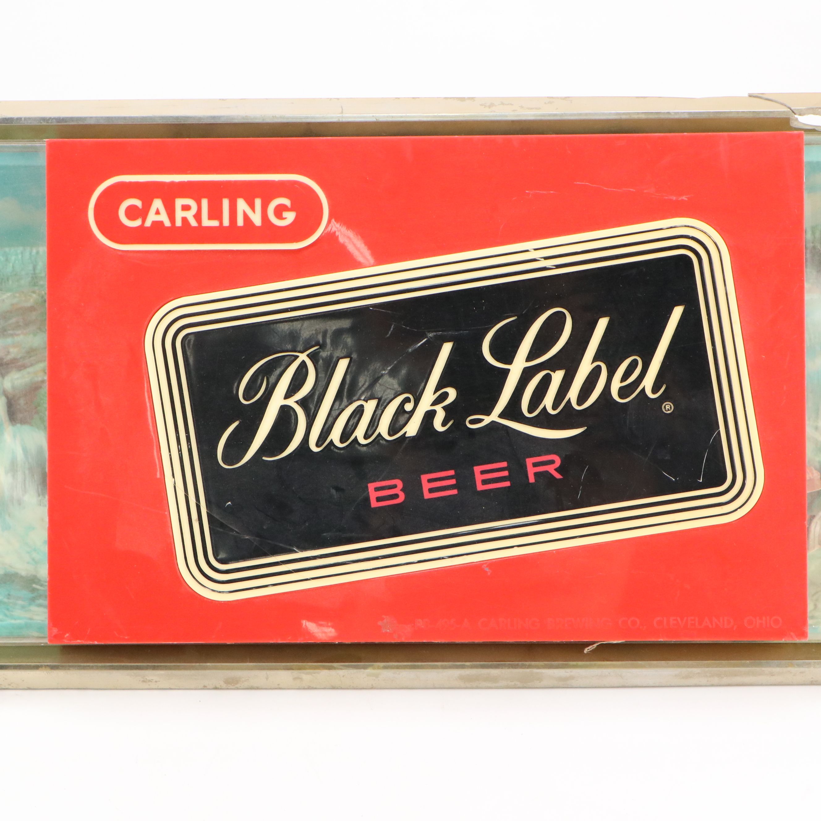 Caroling Black Label Beer Illuminated Advertising Sign, Mid-20th Century