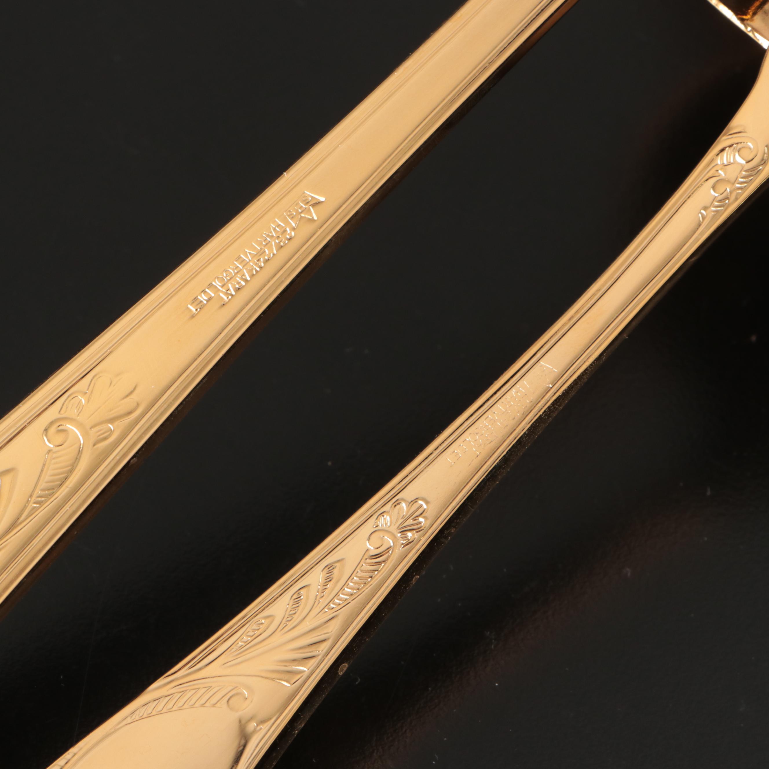 Solingen Bestecke "Wien" Gold Electroplate Flatware, Late 20th Century