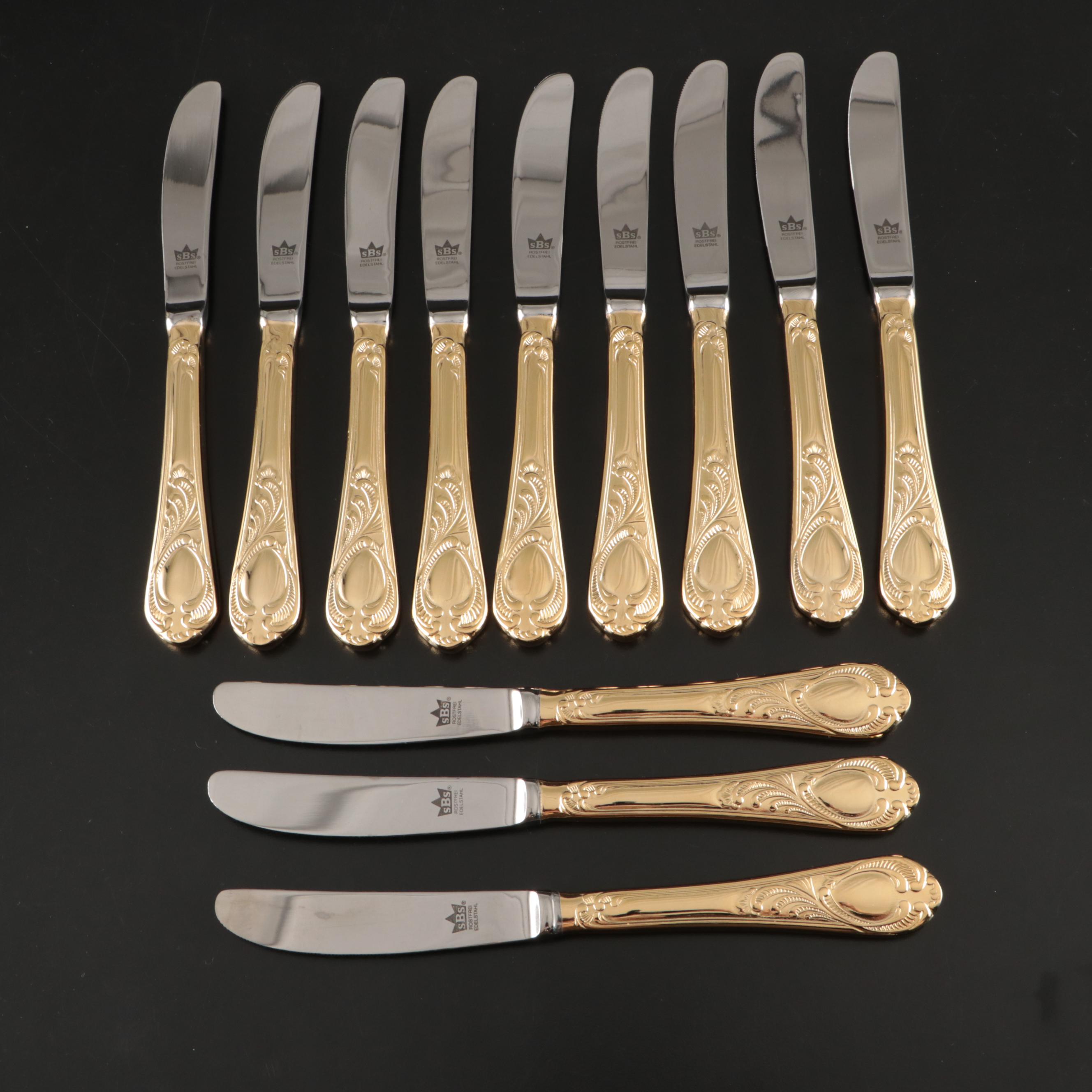 Solingen Bestecke "Wien" Gold Electroplate Flatware, Late 20th Century