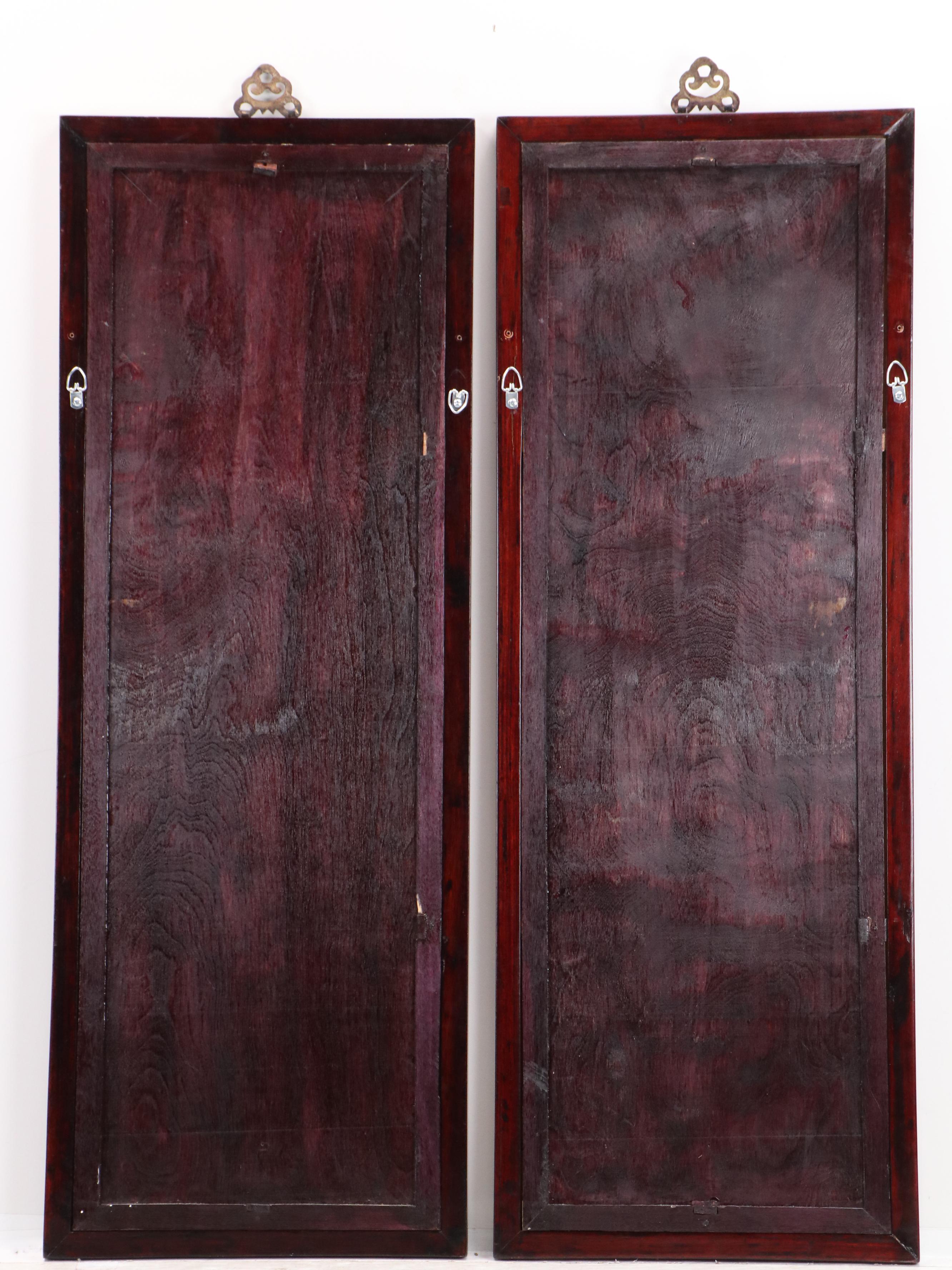 Chinese School Hand-Painted Porcelain Panels with Figural Mythological Scenes