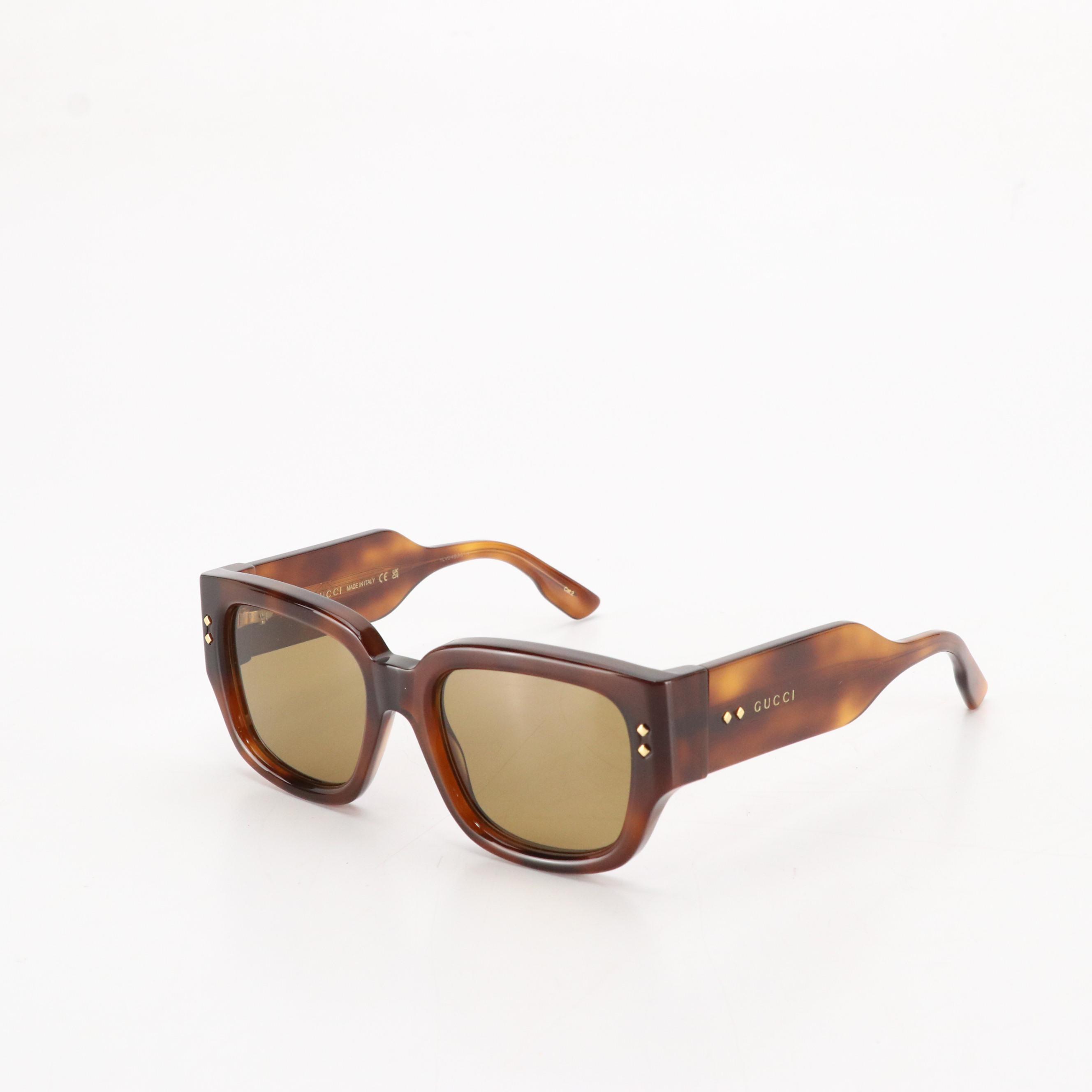 Gucci GG1261S Square Brown Havana Sunglasses with Case