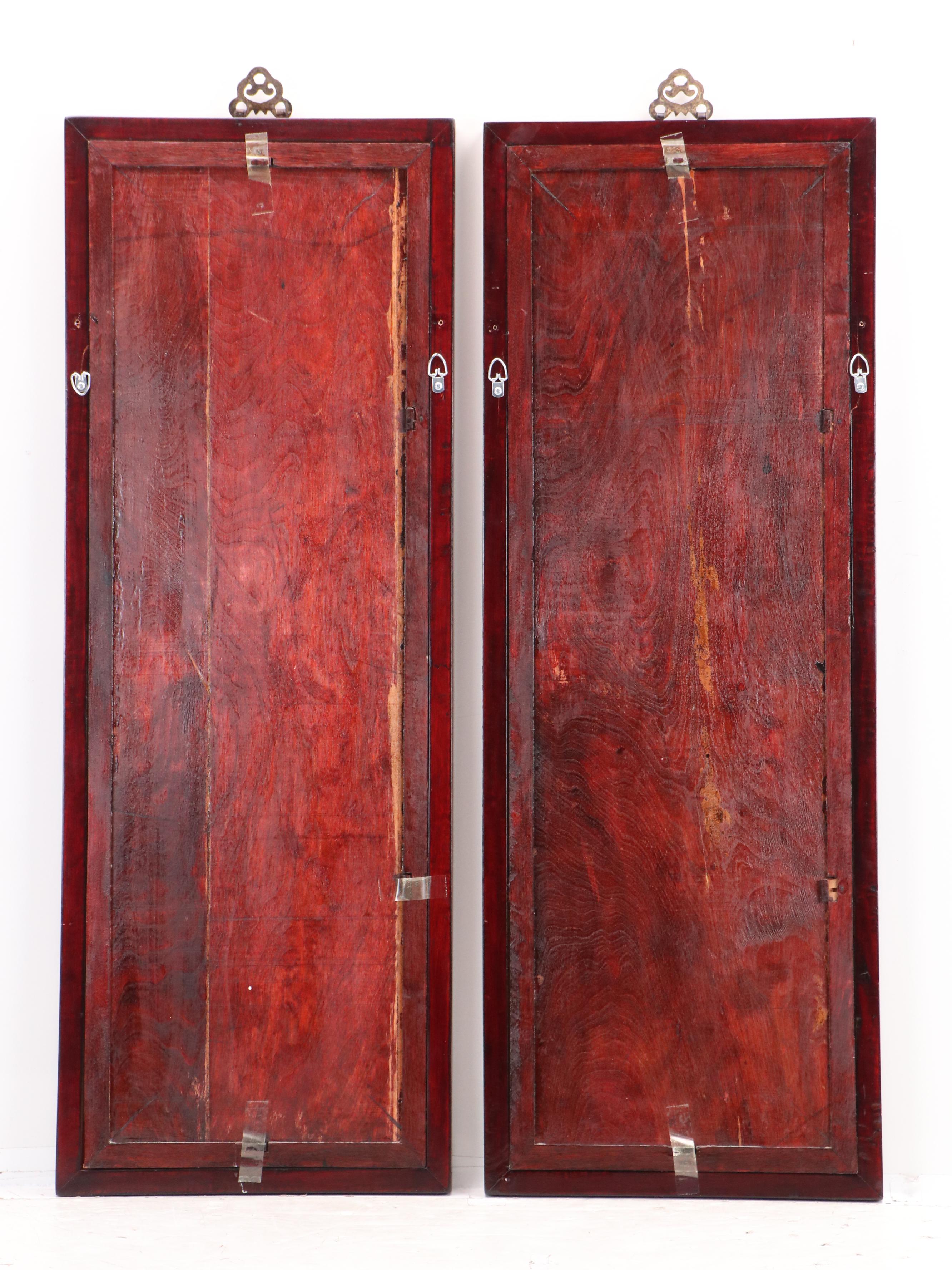 Chinese School Hand-Painted Porcelain Panels with Figural Mythological Scenes