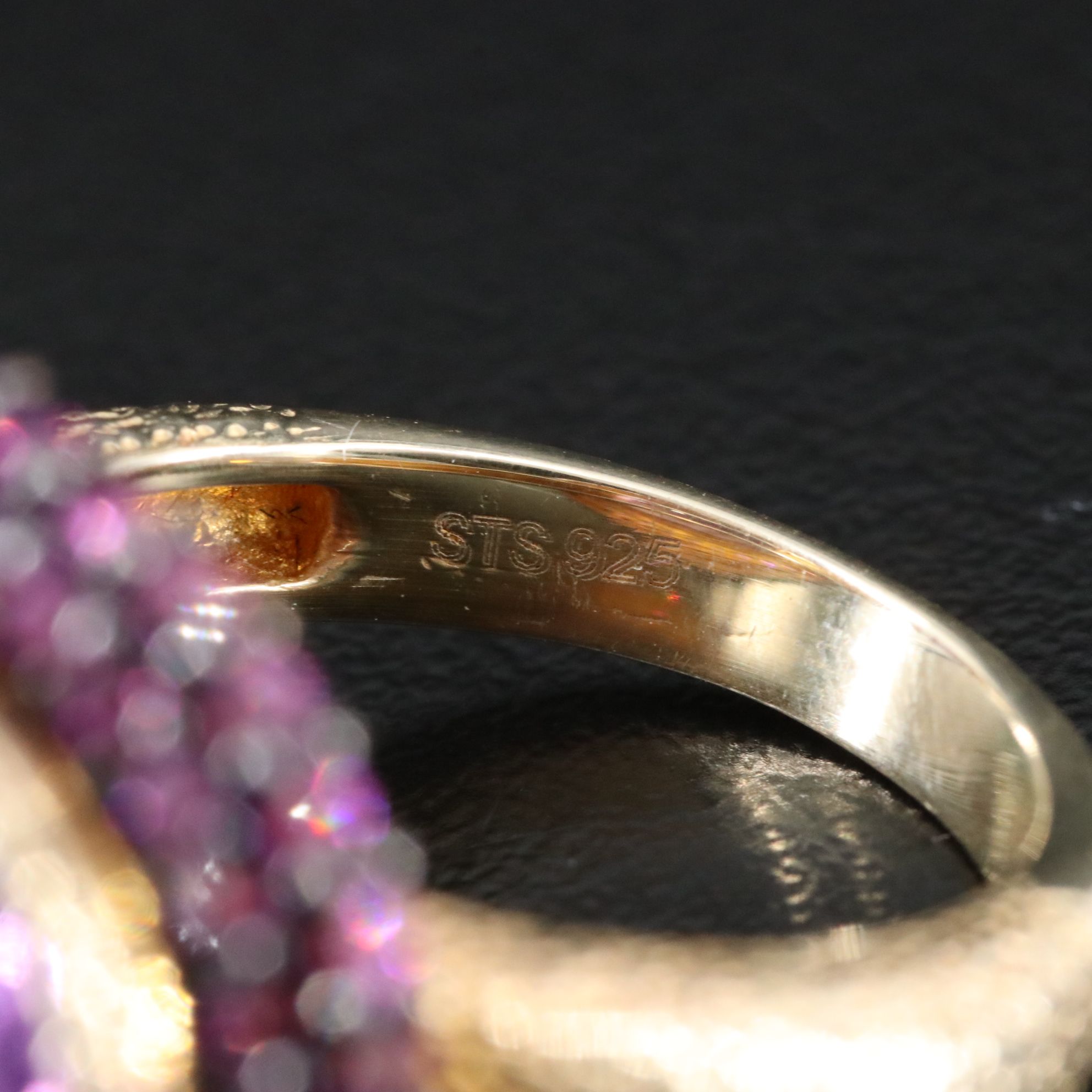 Sterling Amethyst and Garnet Ring