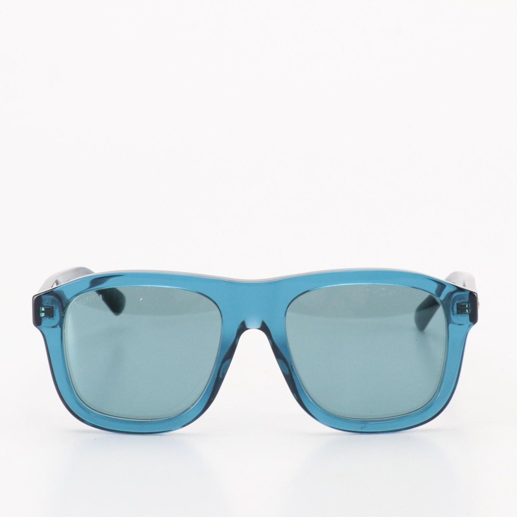 Gucci GG1316S Blue Square Pilot Sunglasses with Case