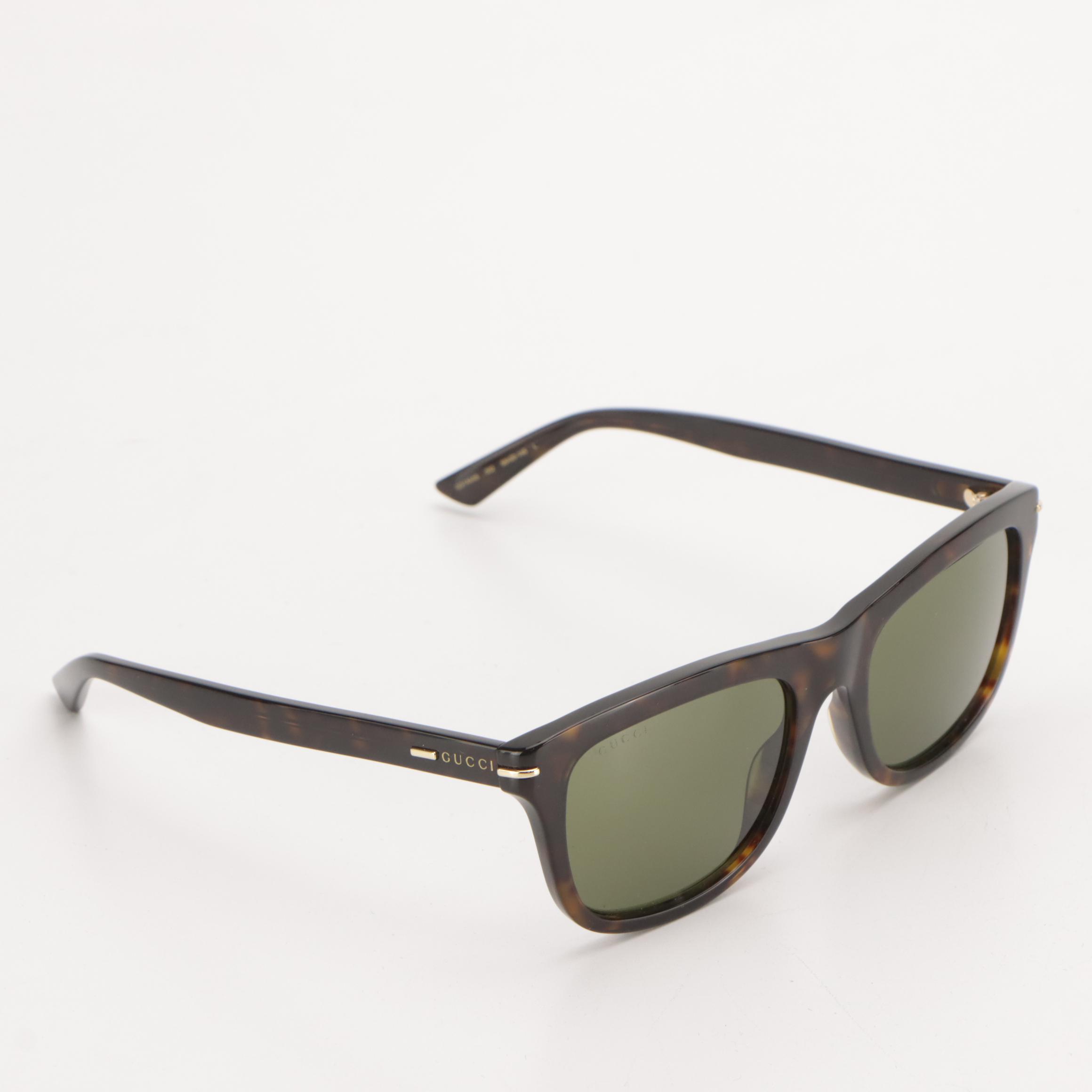 Gucci GG1444S 002 Semi-Square Havana Sunglasses in Case