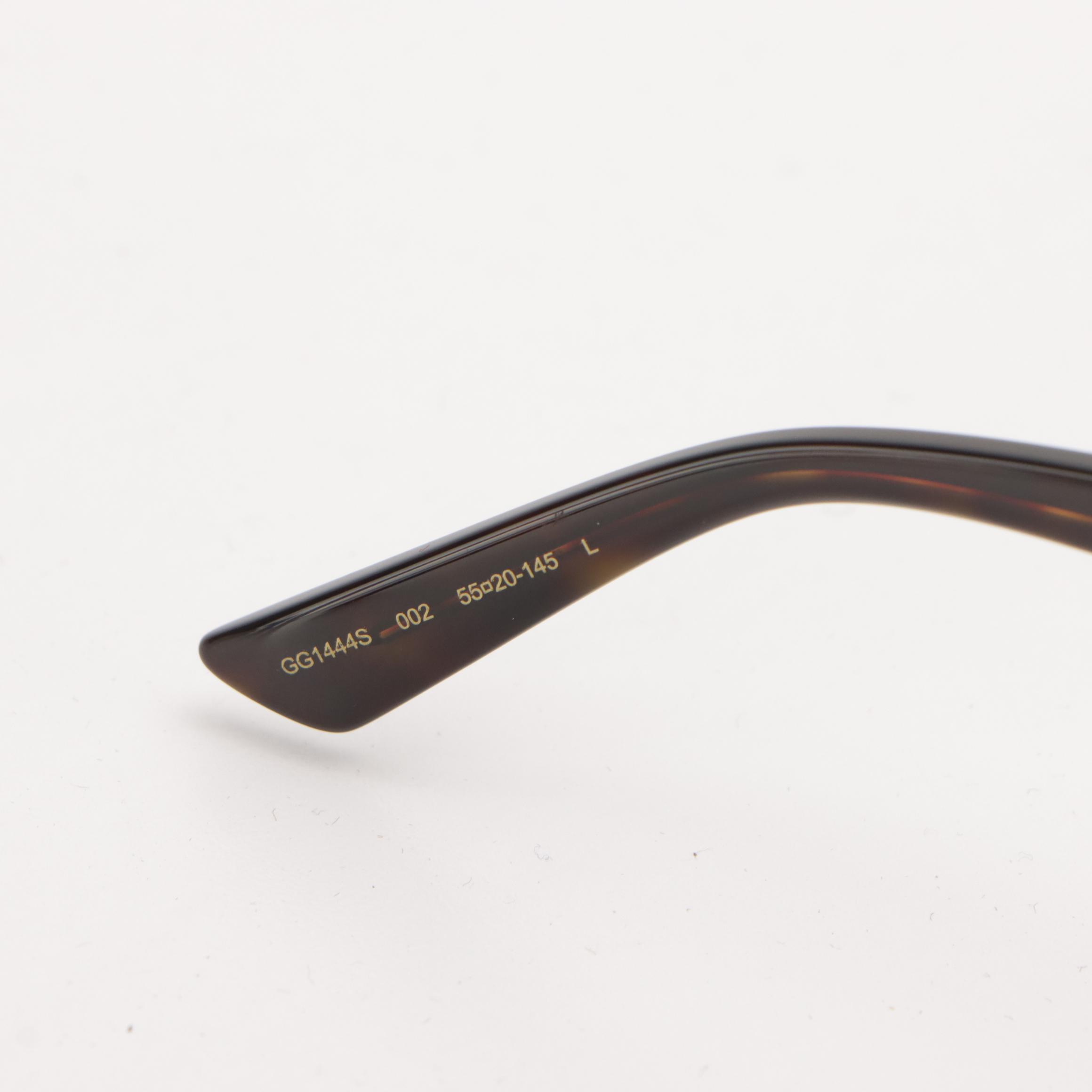 Gucci GG1444S 002 Semi-Square Havana Sunglasses in Case