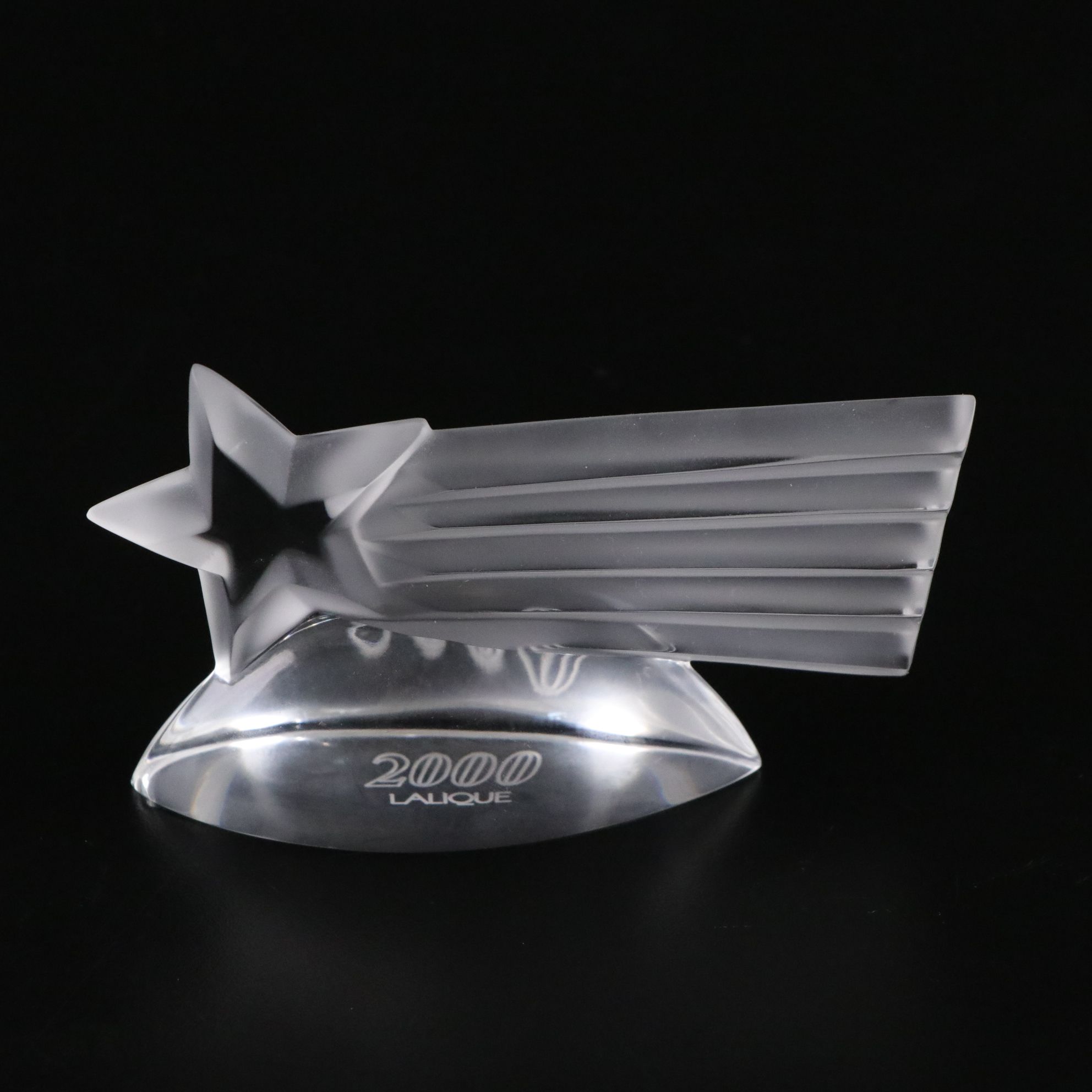 Lalique Millennium Edition Crystal Paperweight with Waterford Star Candle Holder