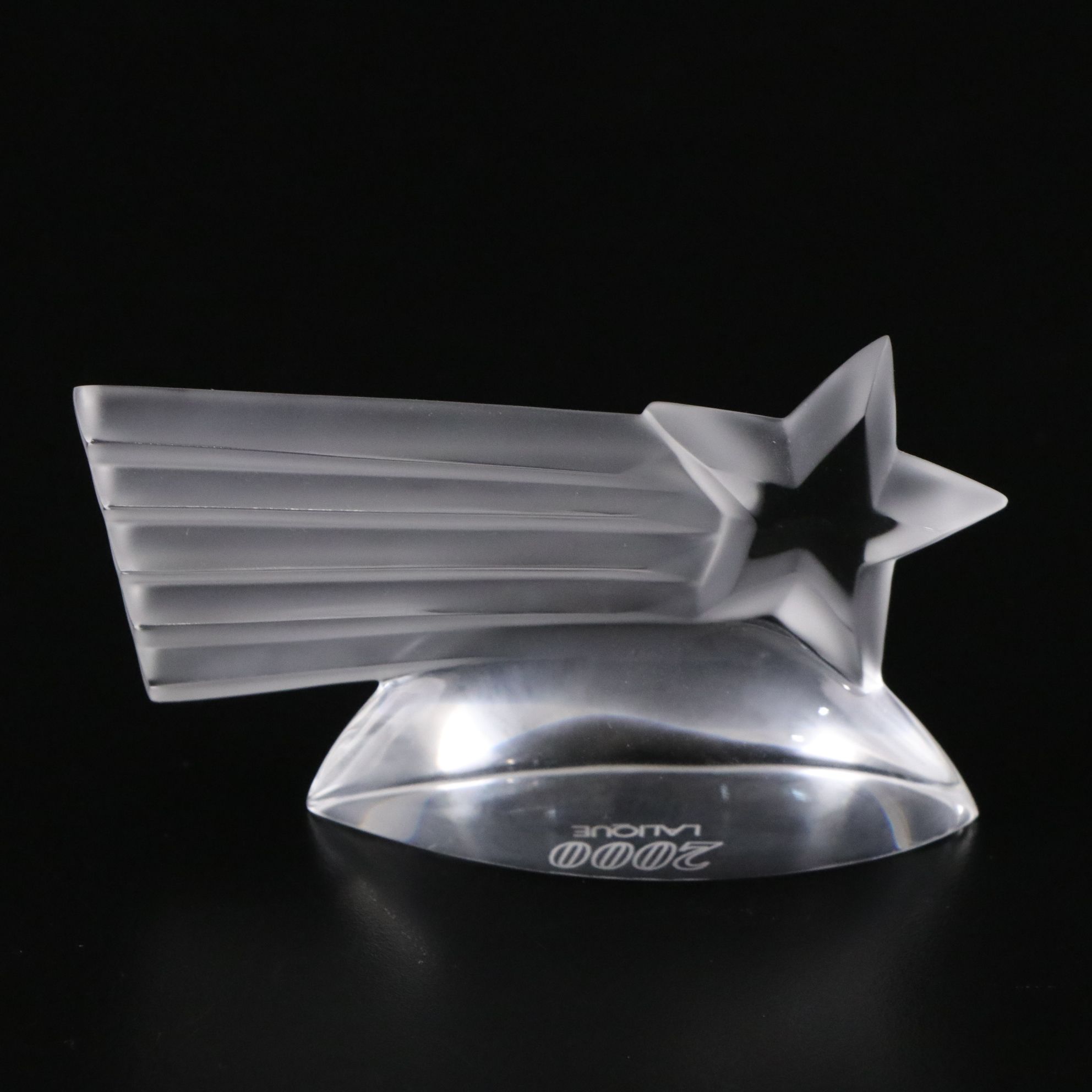 Lalique Millennium Edition Crystal Paperweight with Waterford Star Candle Holder