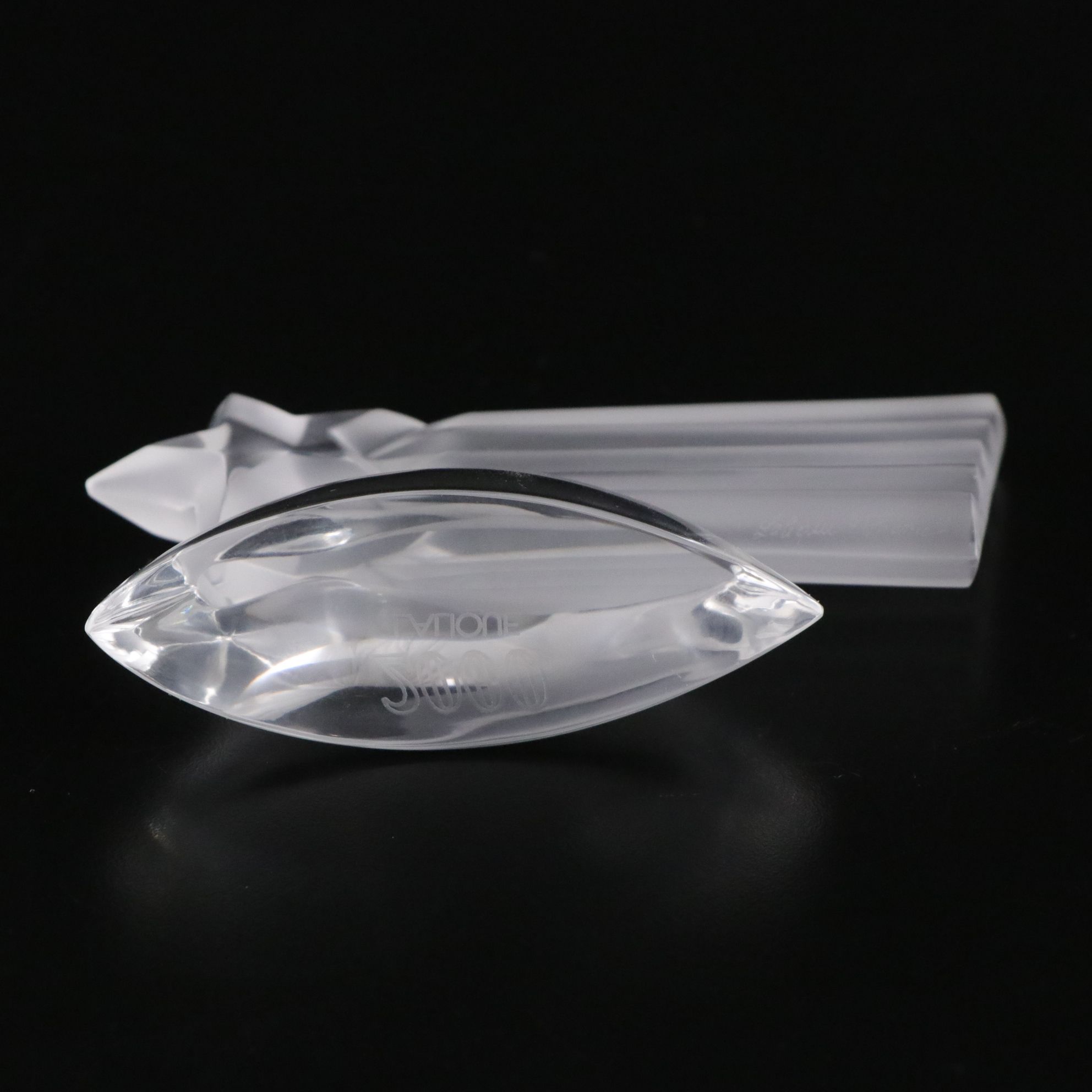 Lalique Millennium Edition Crystal Paperweight with Waterford Star Candle Holder