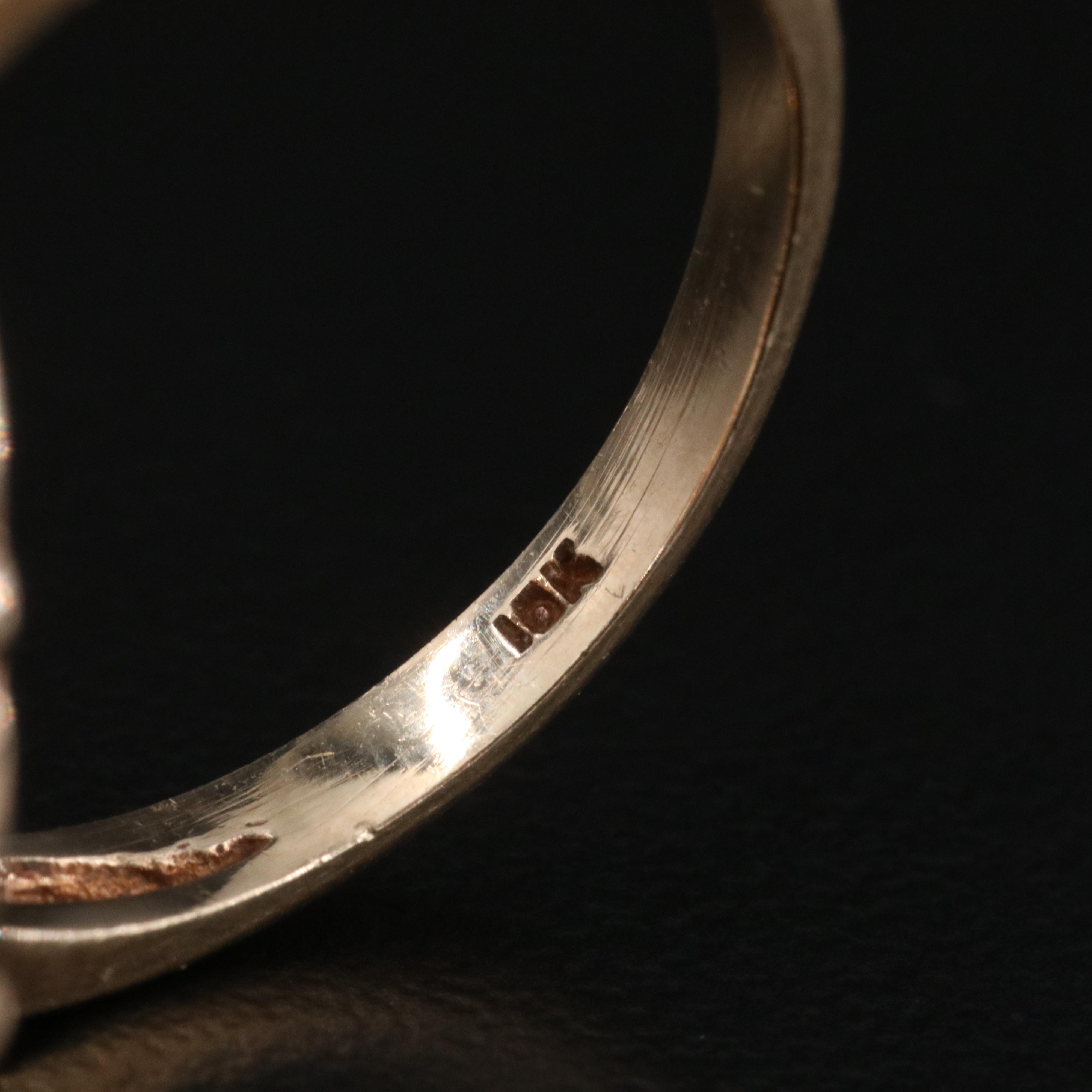 10K Cluster Garnet and Enamel Hexafoil Ring