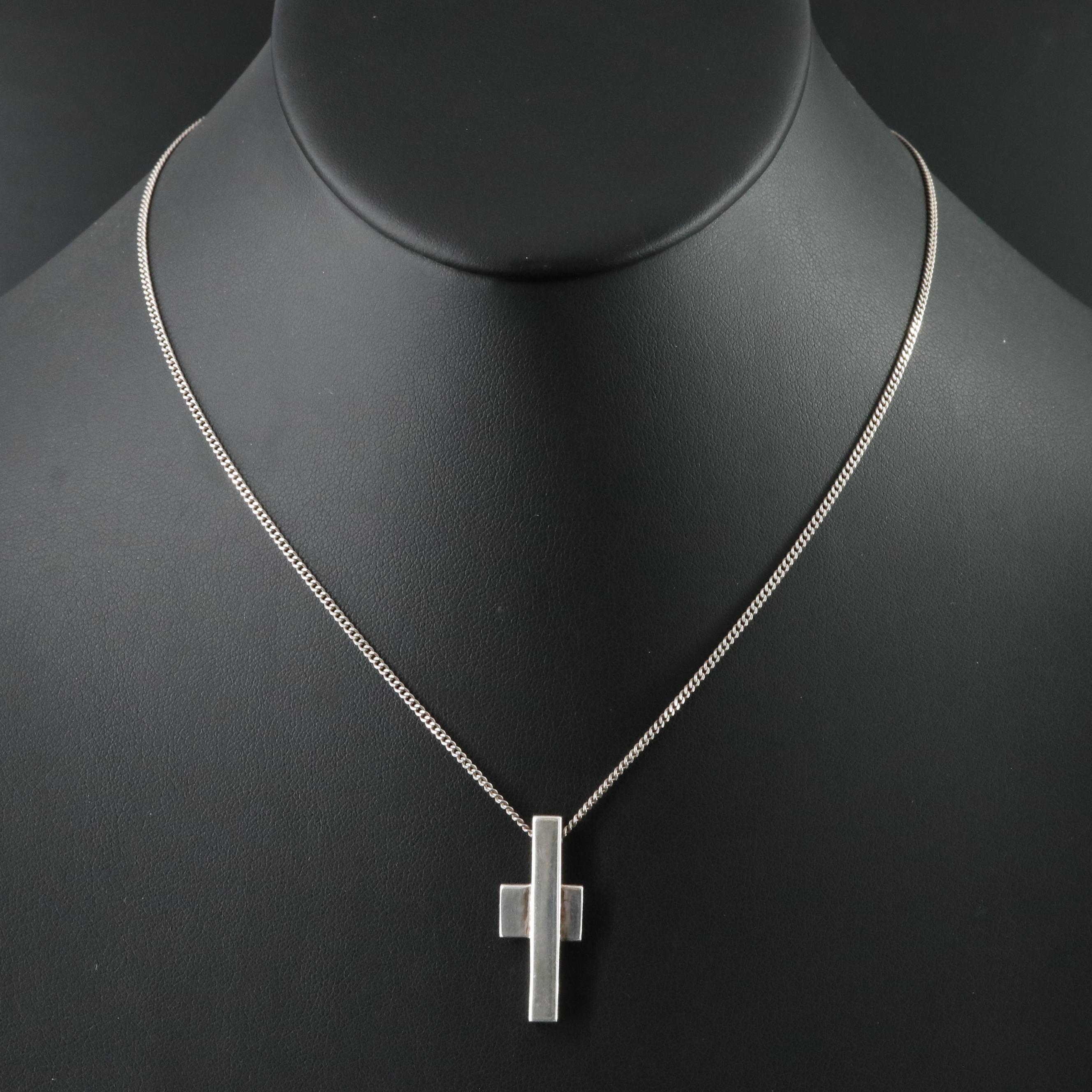 Gucci Sterling Cross Necklace