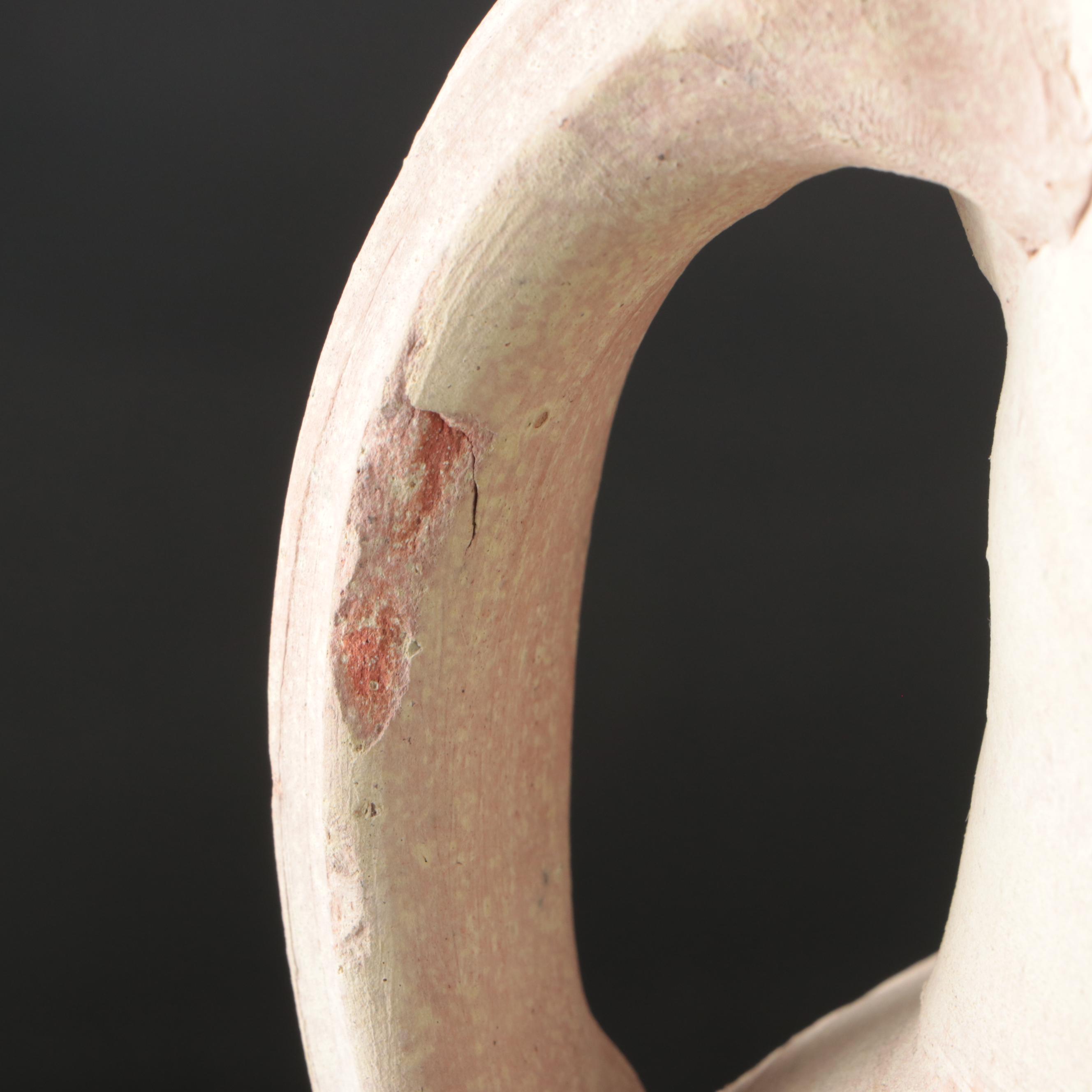 Hand Thrown Unglazed Ceramic Amphora Vase