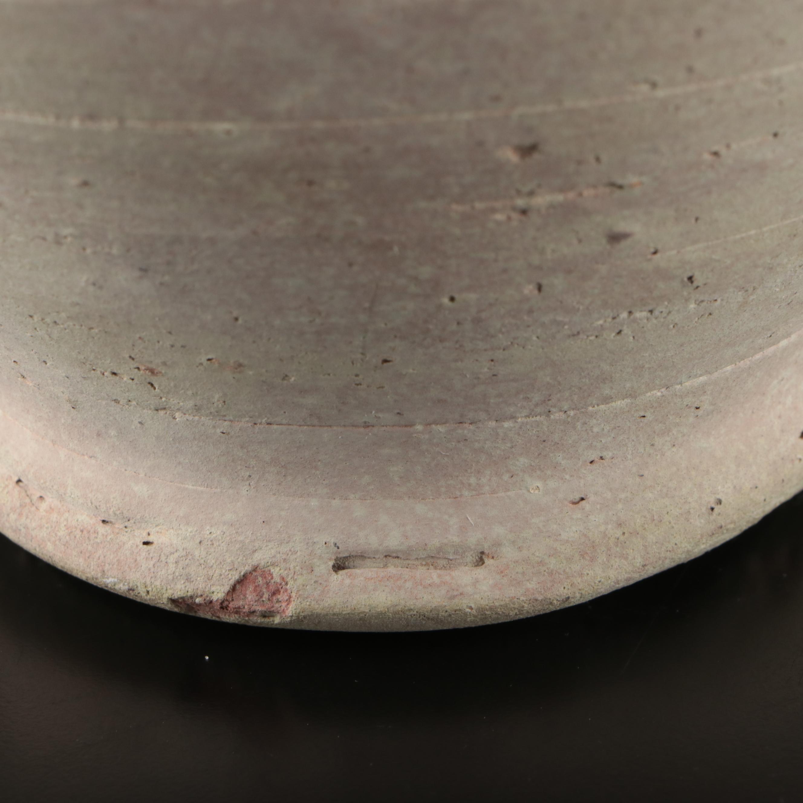 Hand Thrown Unglazed Ceramic Amphora Vase