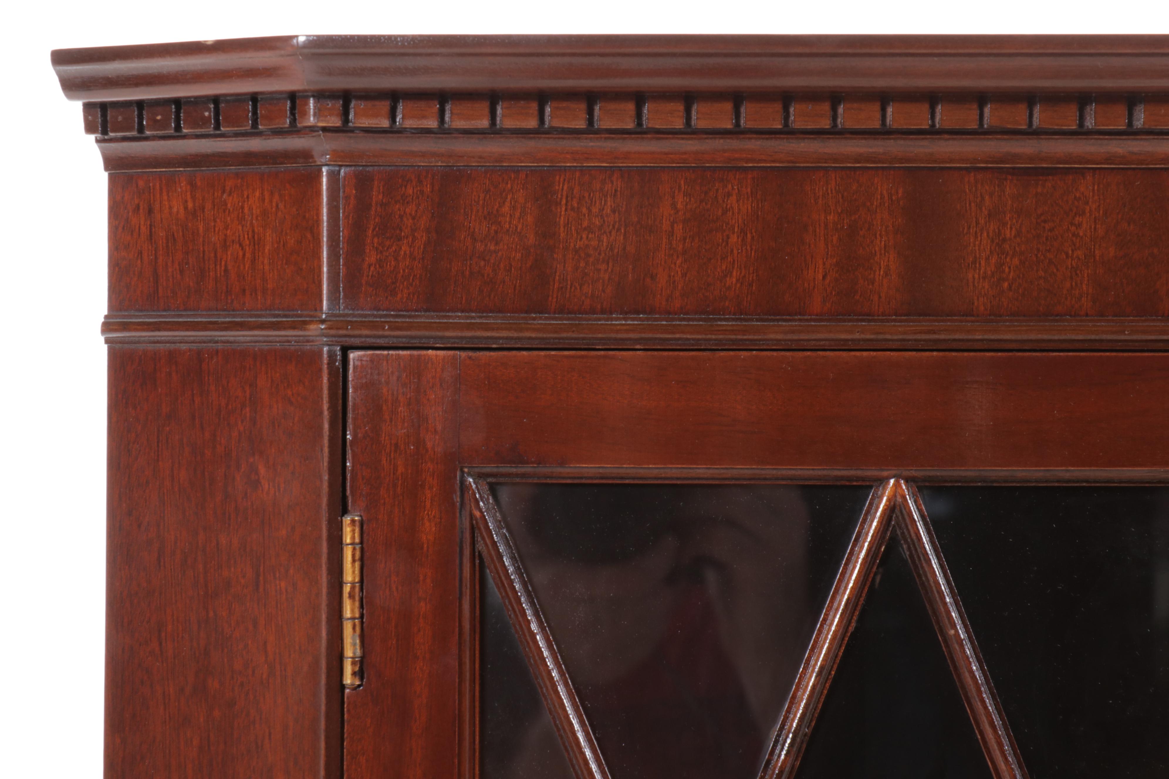 Georgian Style Mahogany Corner China Cabinet