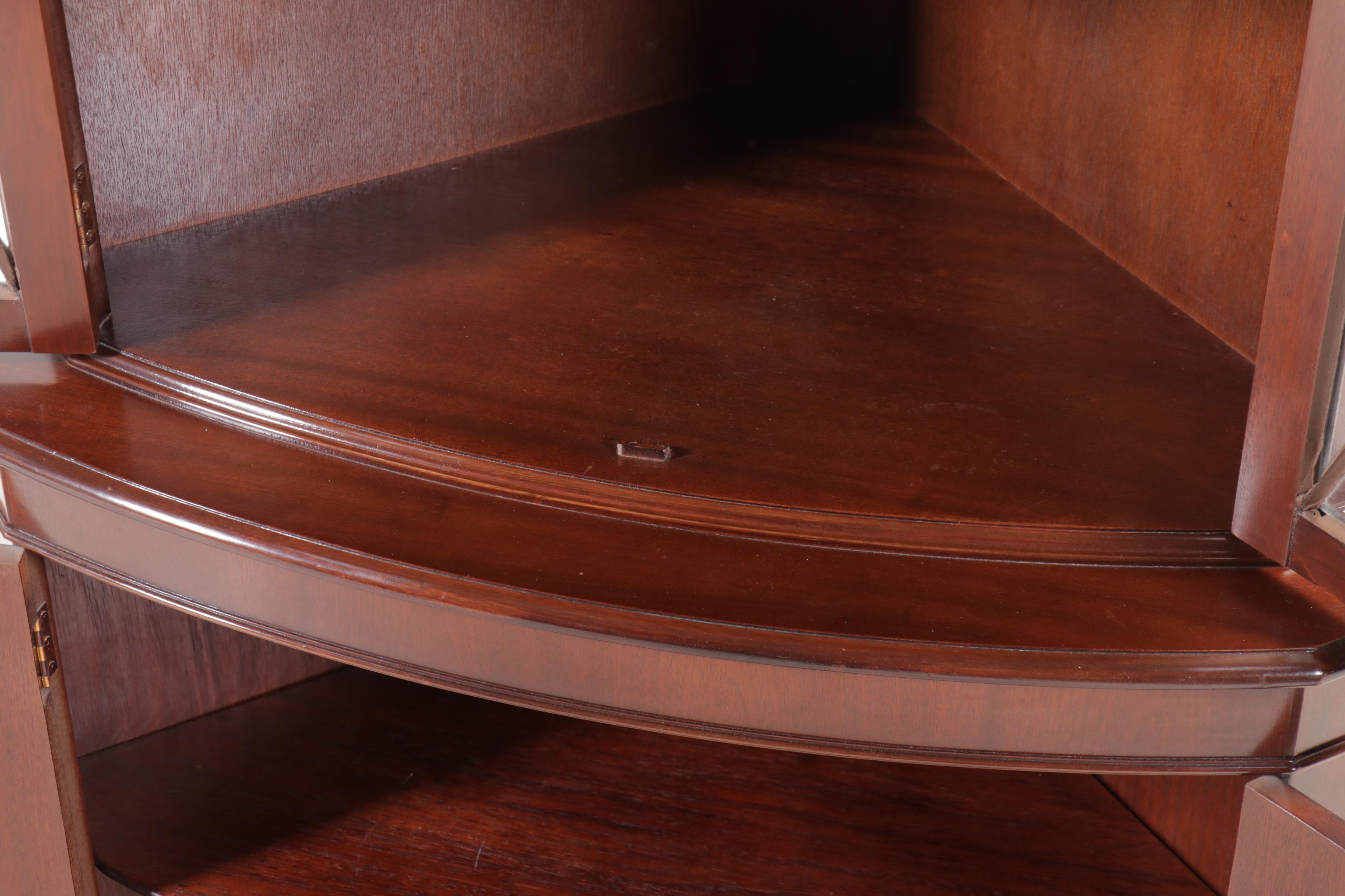 Georgian Style Mahogany Corner China Cabinet