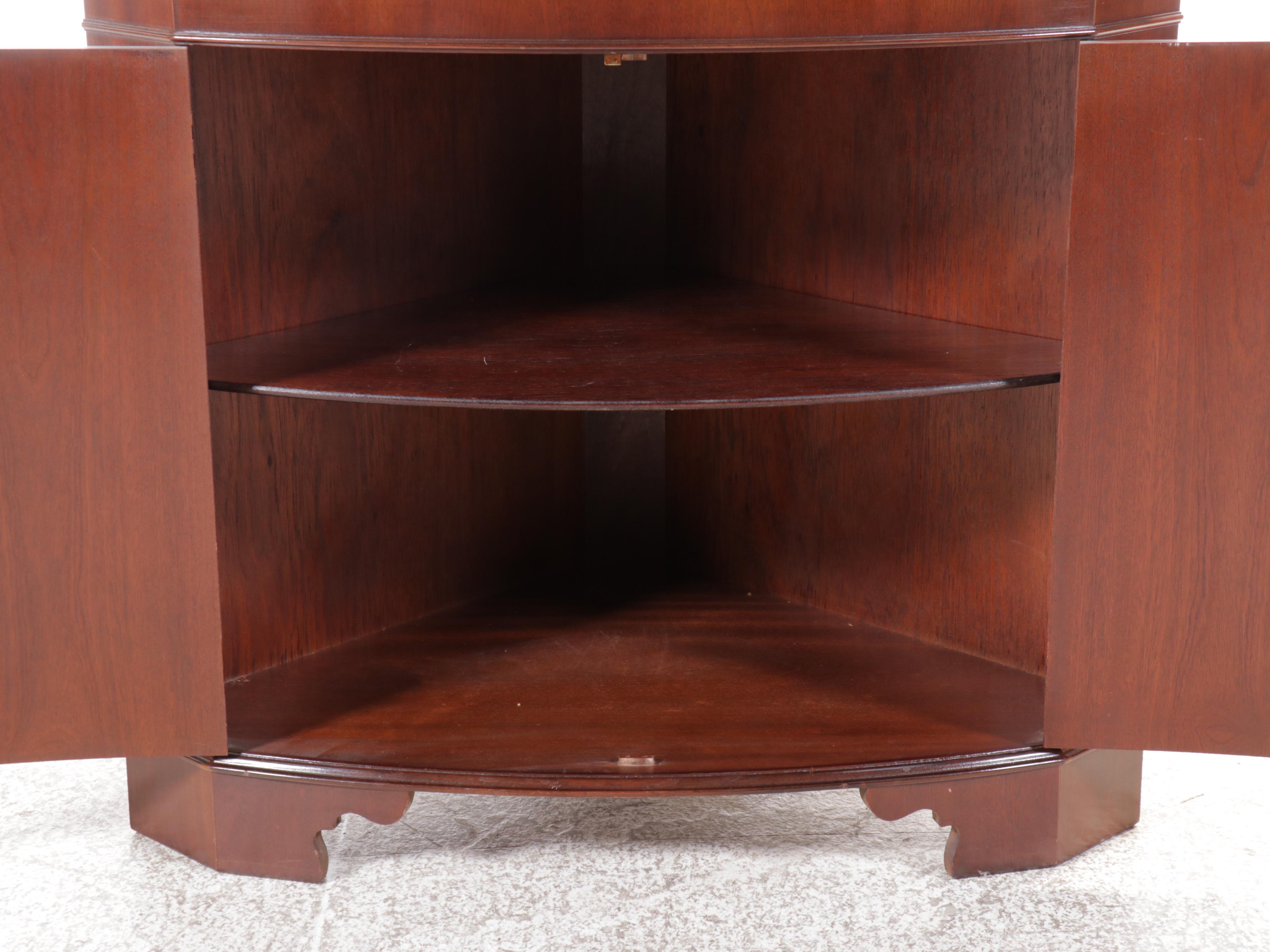 Georgian Style Mahogany Corner China Cabinet