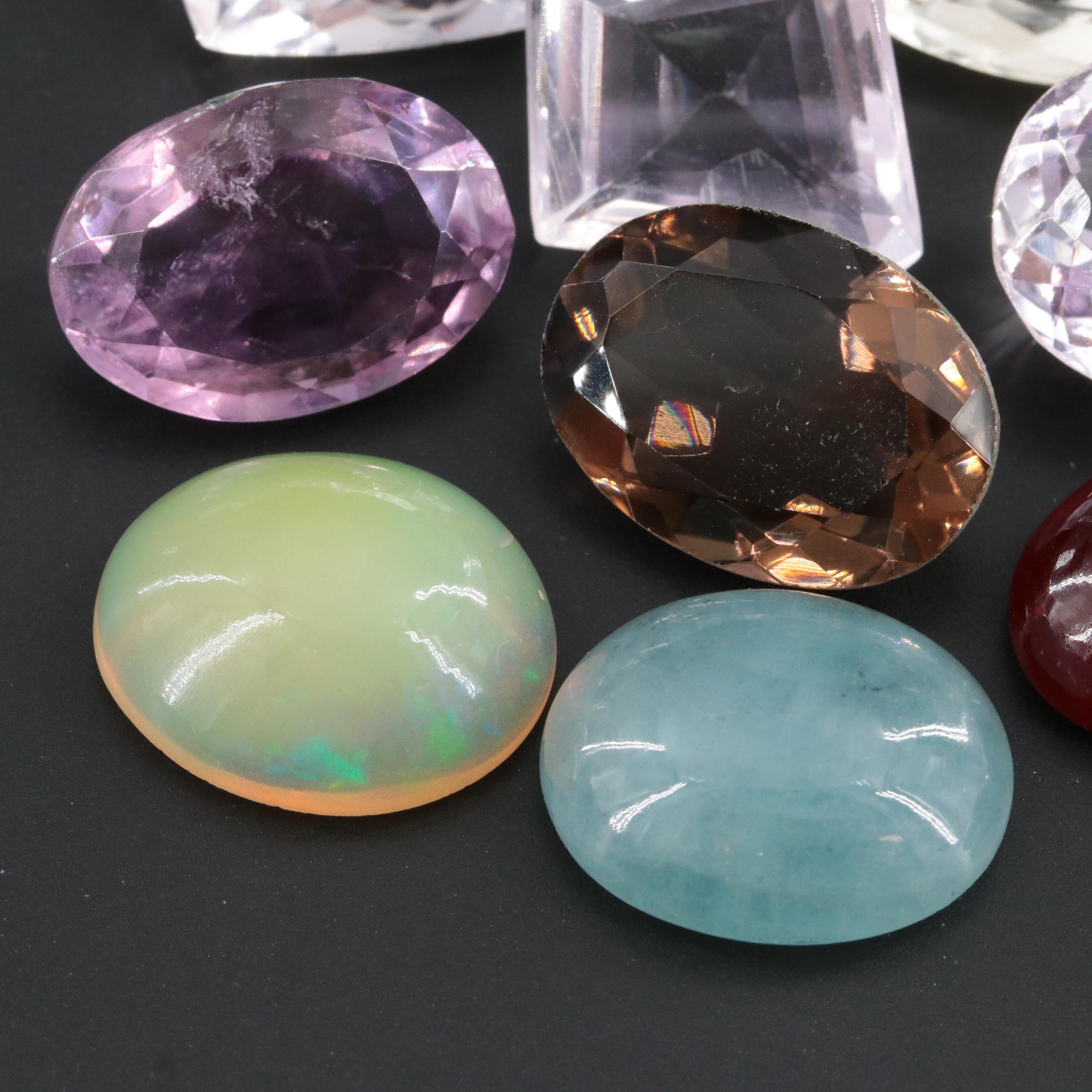 Loose 149.82 CTW Gemstones Including Amethyst, Citrine and Smoky Quartz