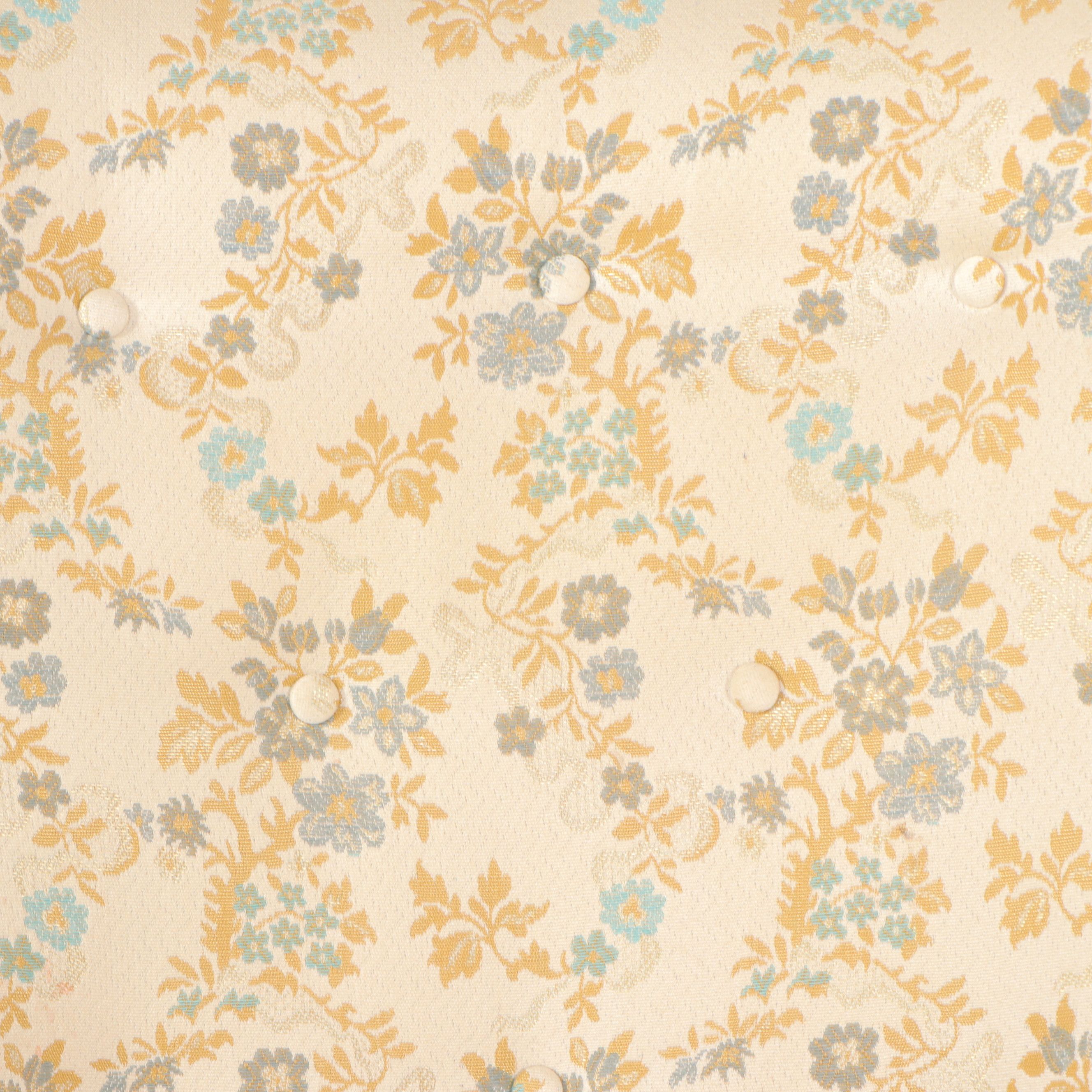 Heywood-Wakefield Mid Century Modern Floral Motif Upholstered Highback Armchairs