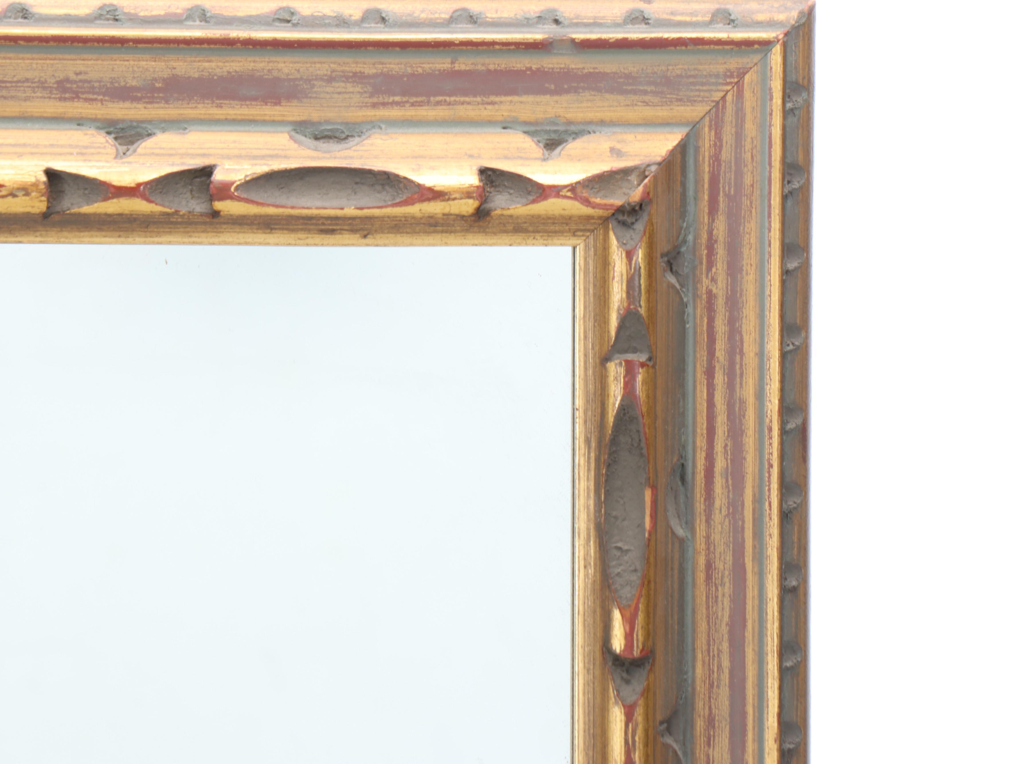 Giltwood Carved Wood Rectangular Wall Mirror