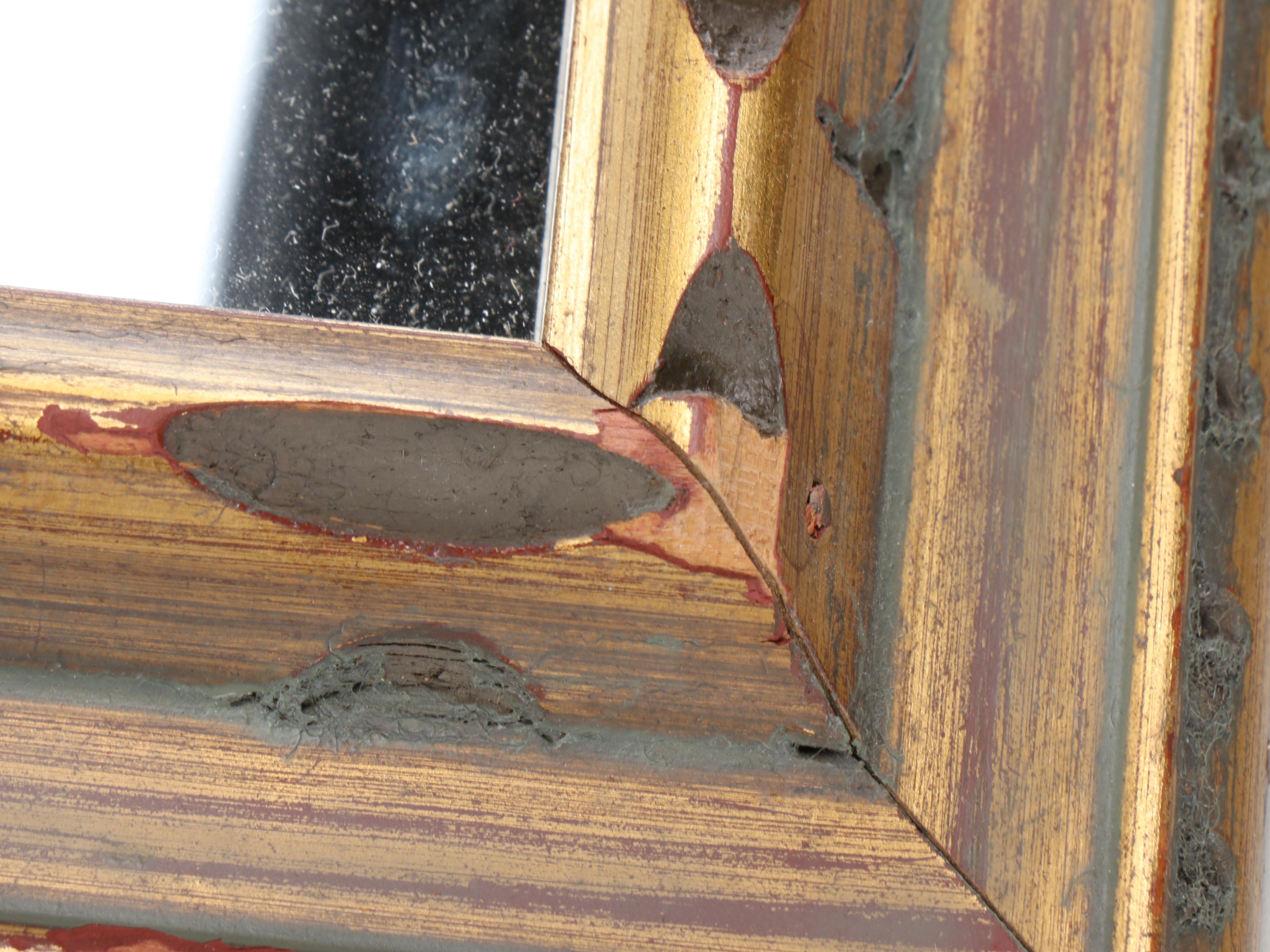 Giltwood Carved Wood Rectangular Wall Mirror